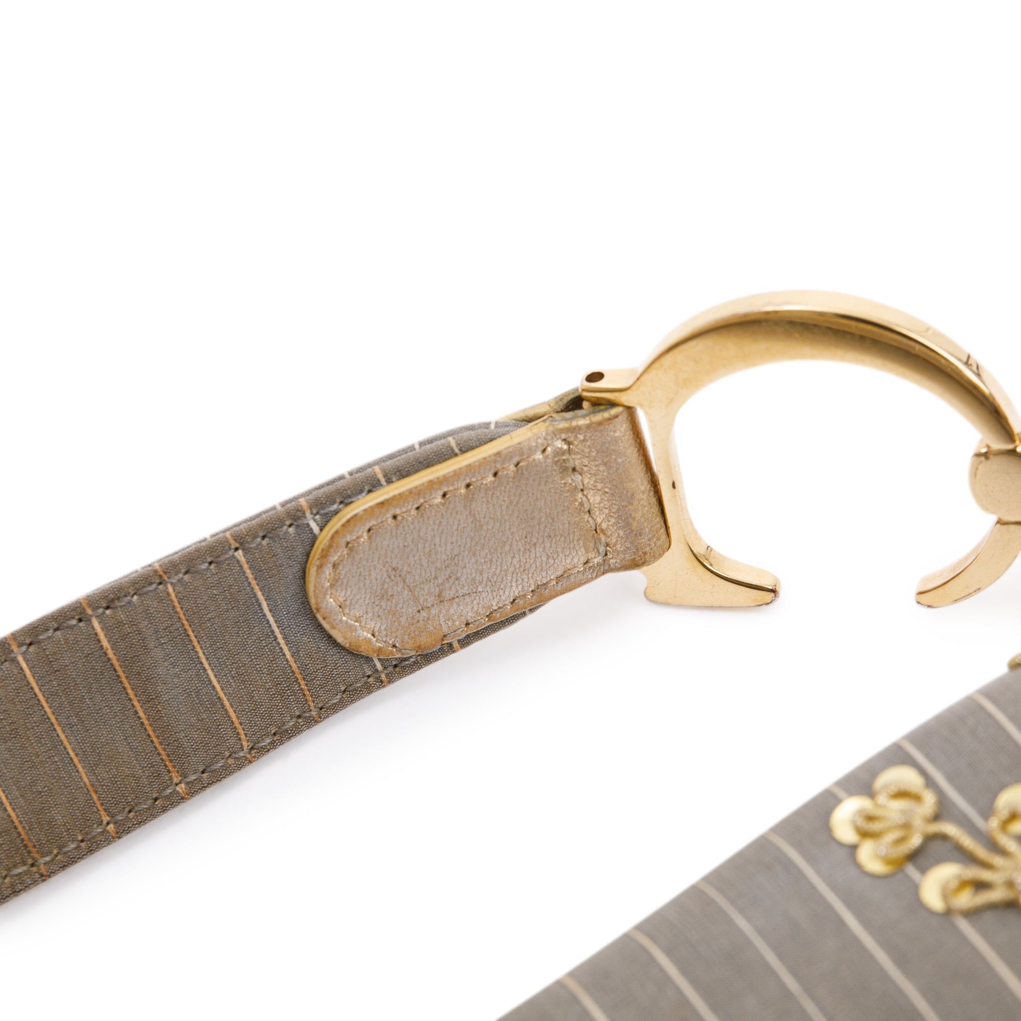 Christian Dior Limited Edition Grey Canvas Sequin-Embellished Saddle Bag