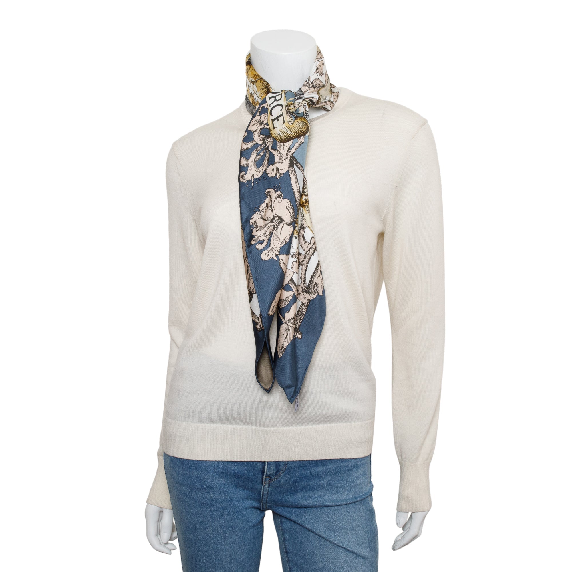 Christian Dior Multicolor 'La Force' Silk Scarf 90 w/ Box