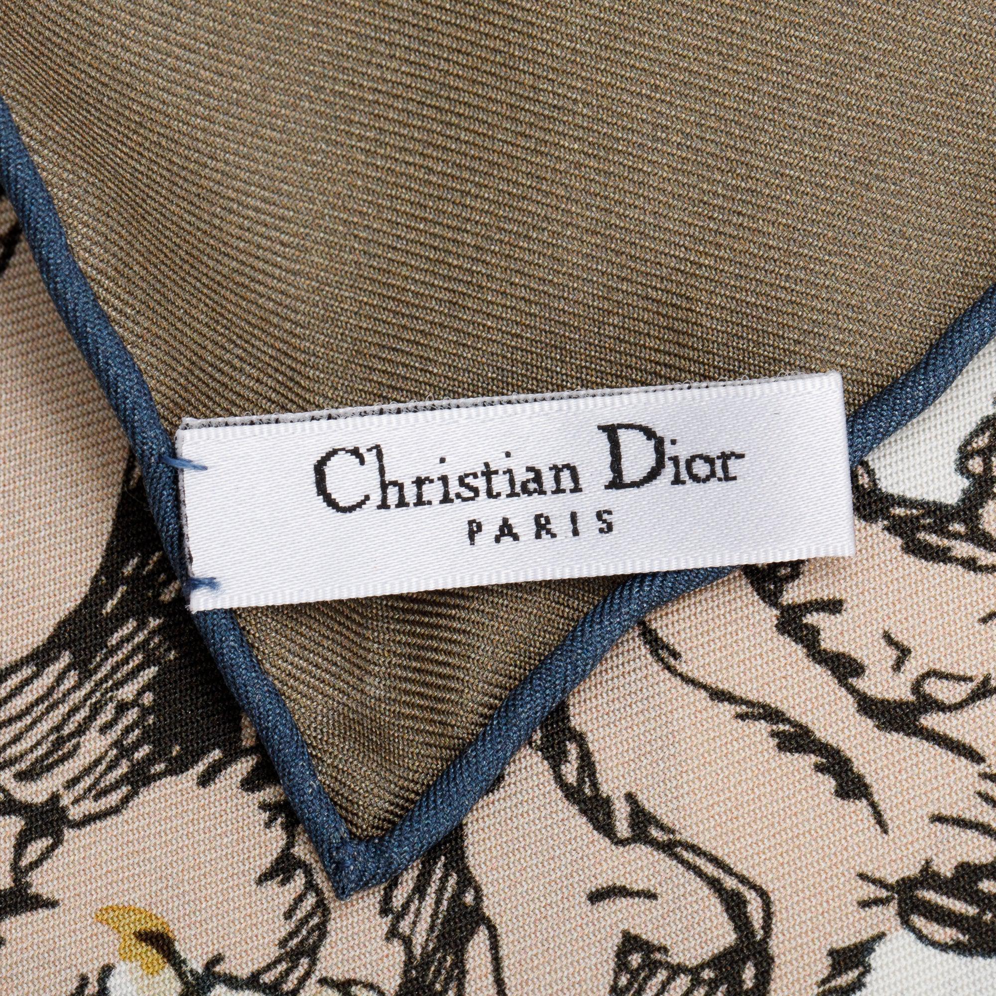 Christian Dior Multicolor 'La Force' Silk Scarf 90 w/ Box