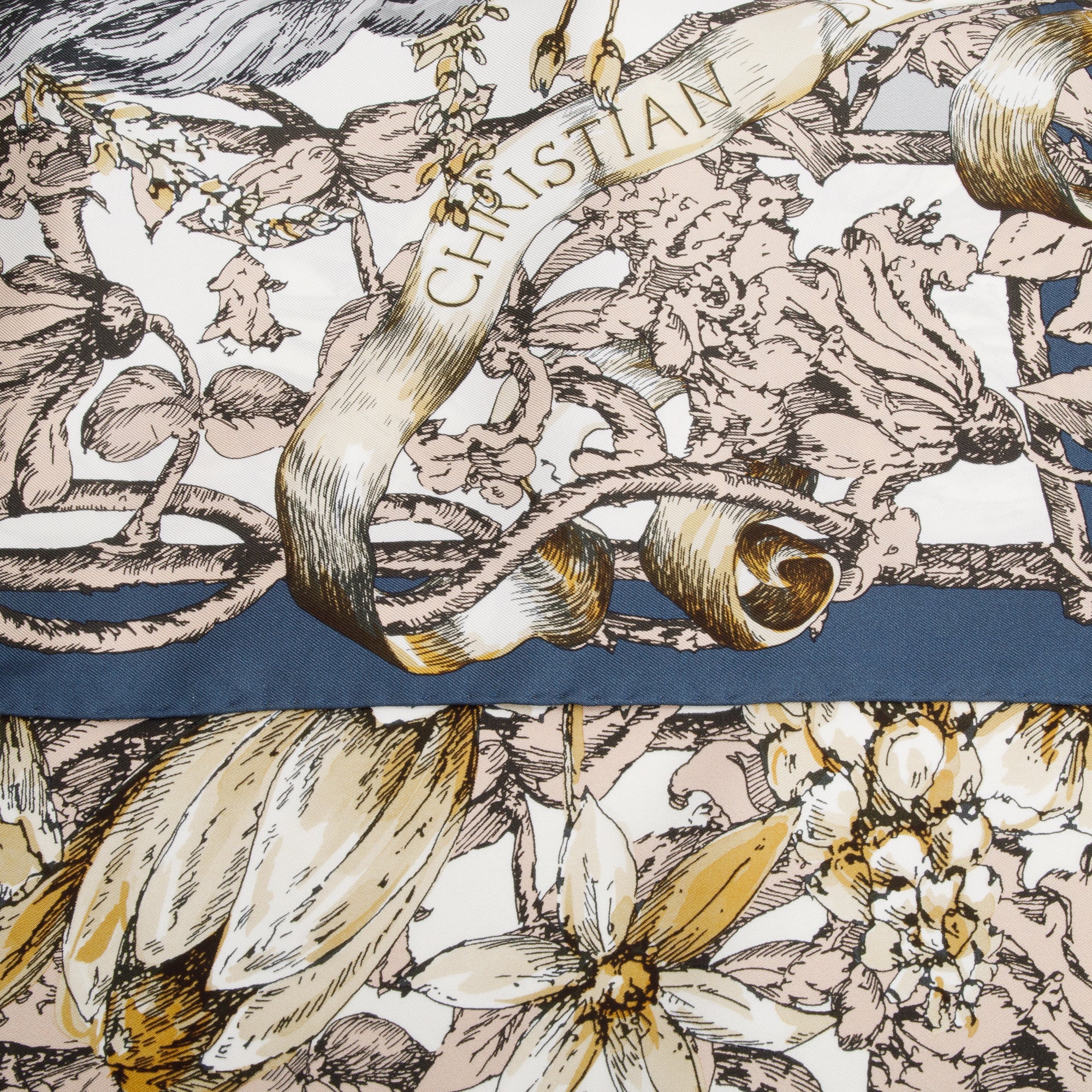 Christian Dior Multicolor 'La Force' Silk Scarf 90 w/ Box