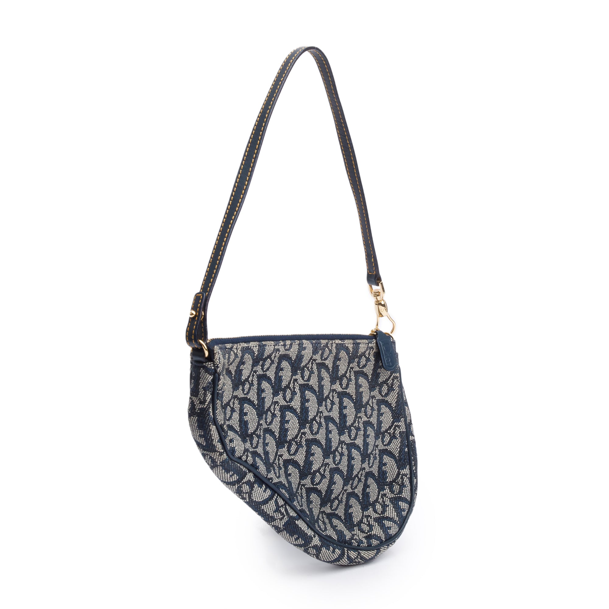 Christian Dior Navy Diorissimo Saddle Pochette