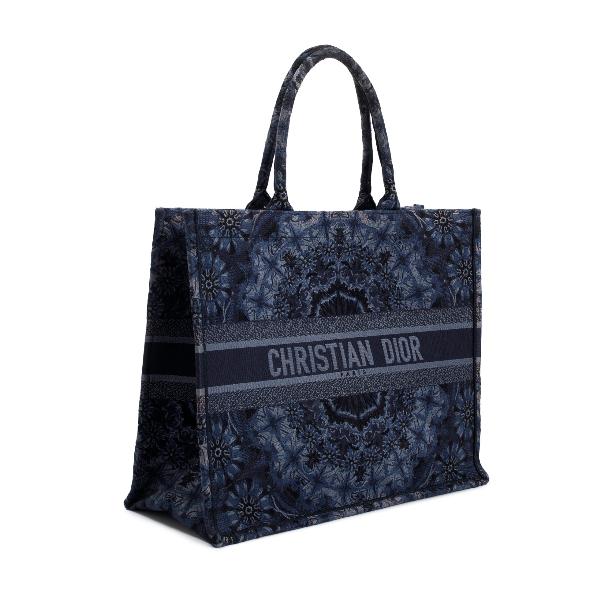 Christian Dior Navy KaleiDiorscopic Embroidery Large Book Tote w/ Authenticity Card