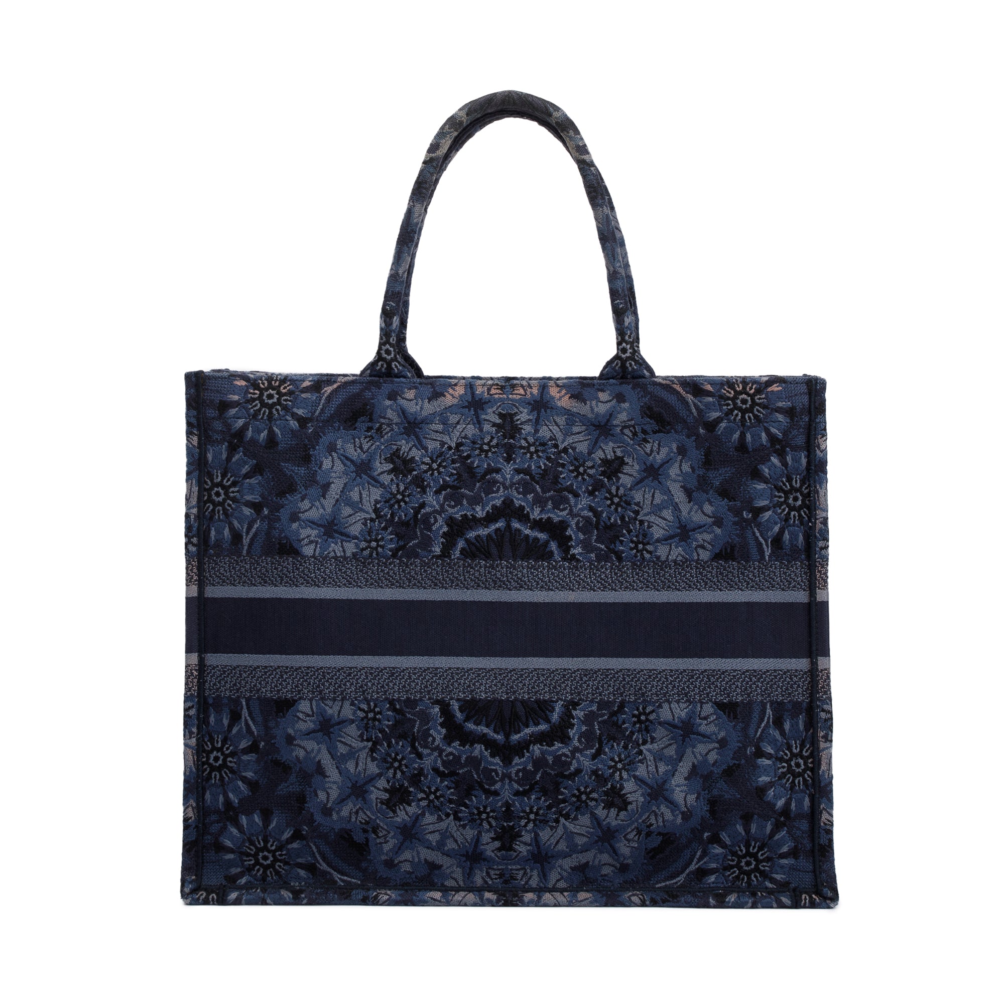 Christian Dior Navy KaleiDiorscopic Embroidery Large Book Tote w/ Authenticity Card