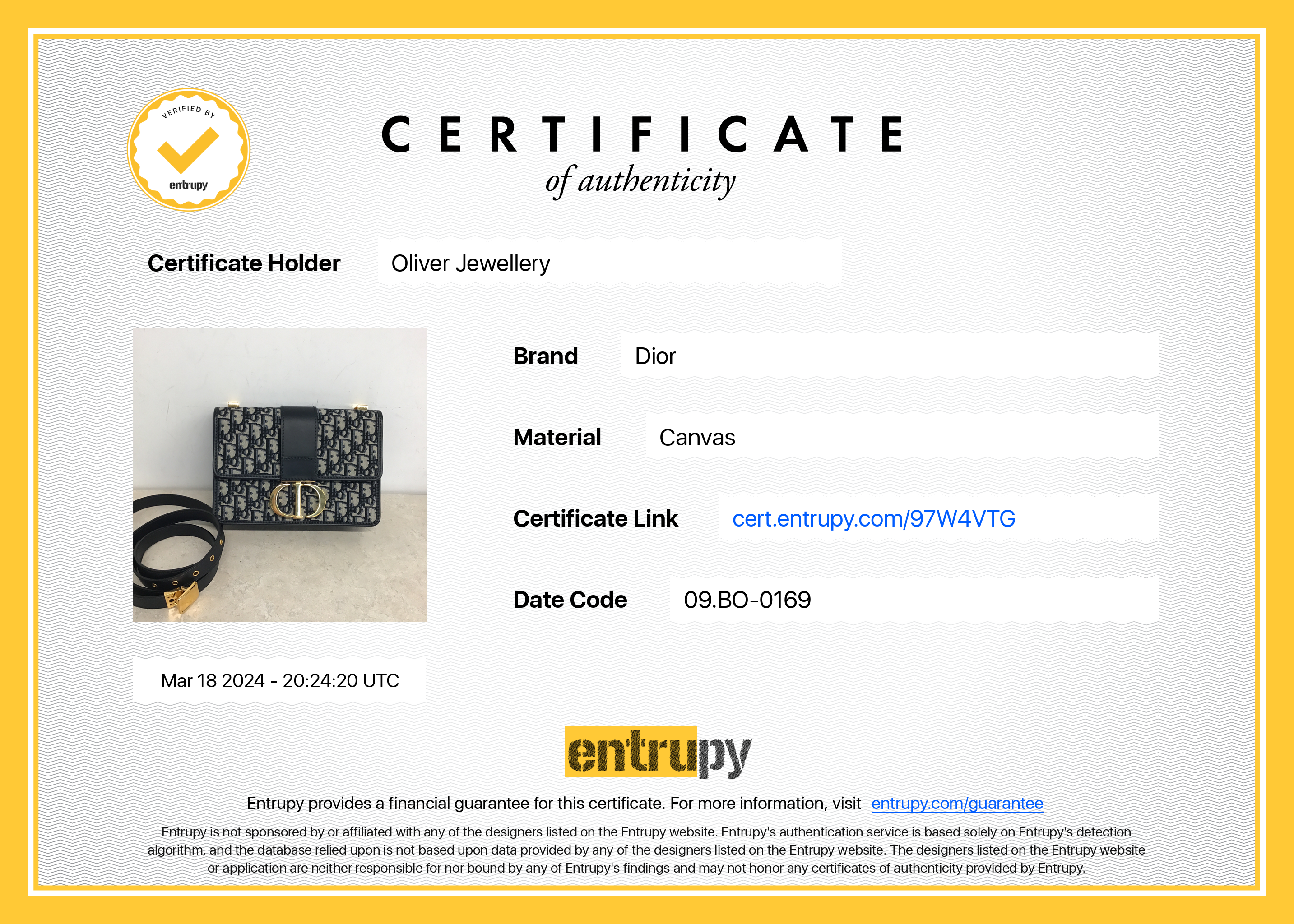 Christian Dior Navy Oblique 30 Montaigne Bag w/ Box & Authenticity Card