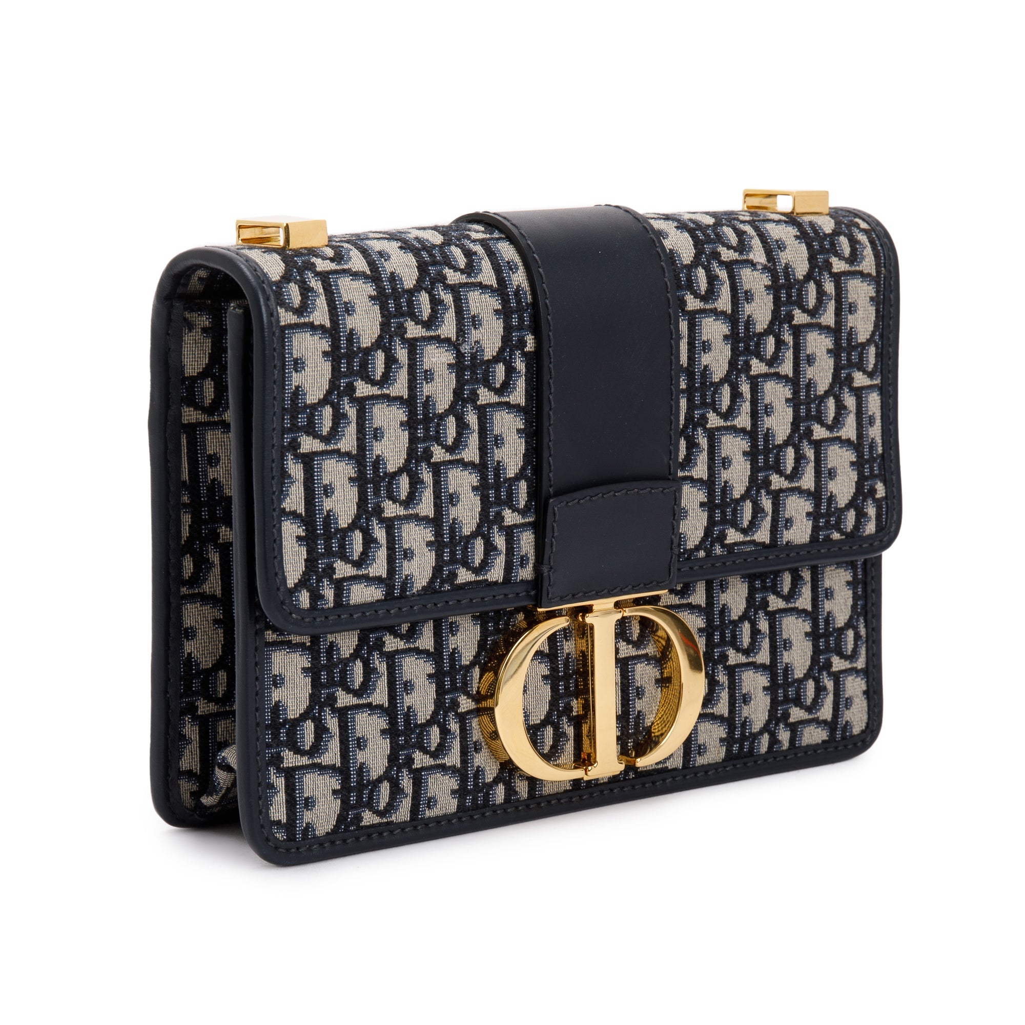 Christian Dior Navy Oblique 30 Montaigne Bag w/ Box & Authenticity Card