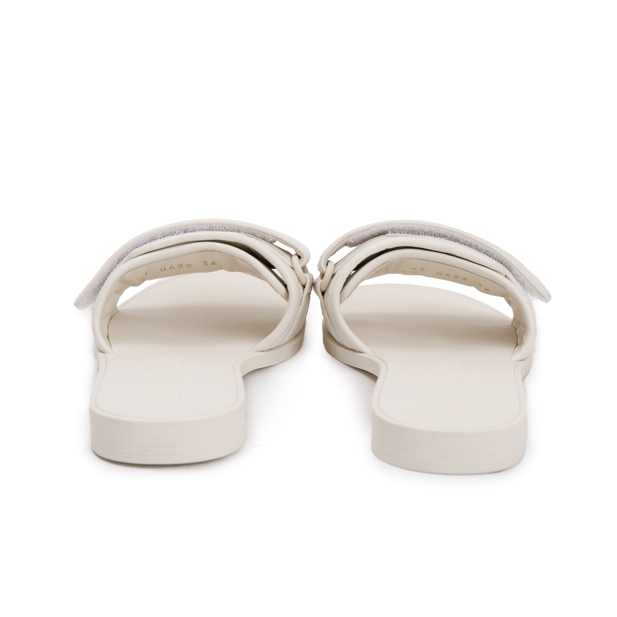 Christian Dior Off White Cannage Quilted Leather Dio(r)evolution Slide, Size 35 w/ Box