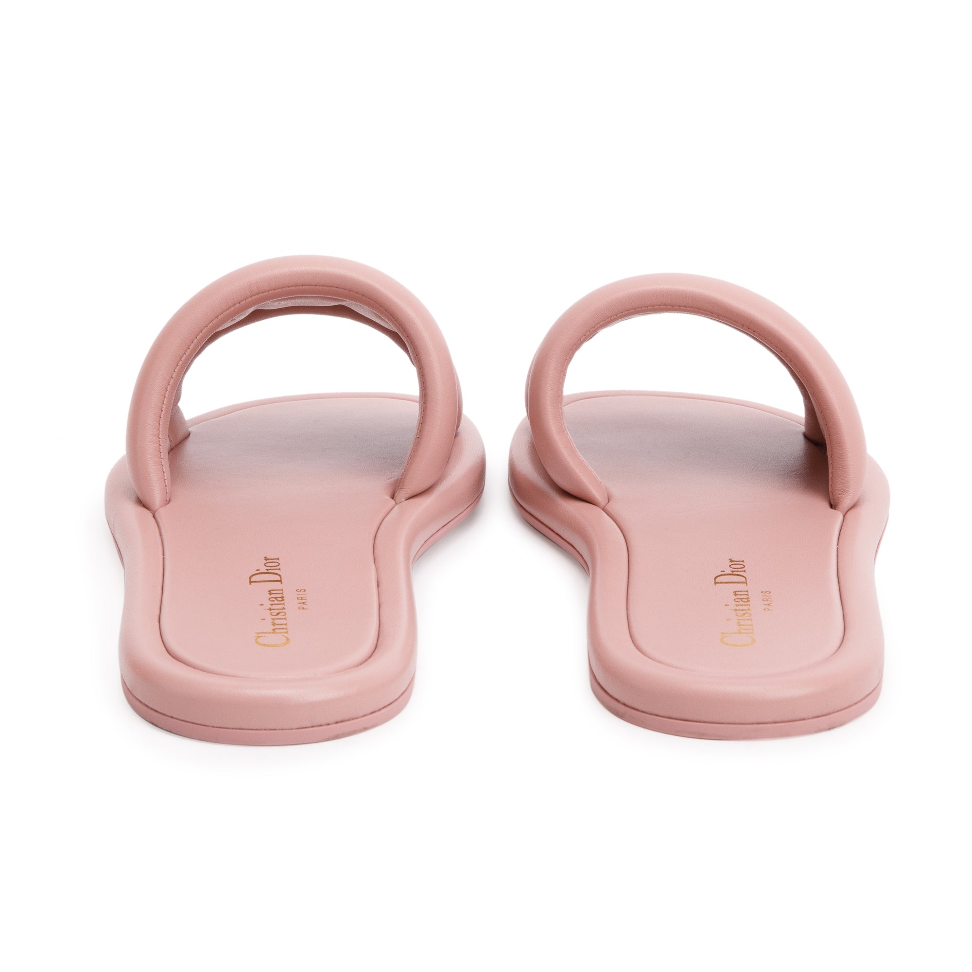 Christian Dior PInk Embossed Lambskin Leather Every-D Slide, Size 38.5 w/ Box