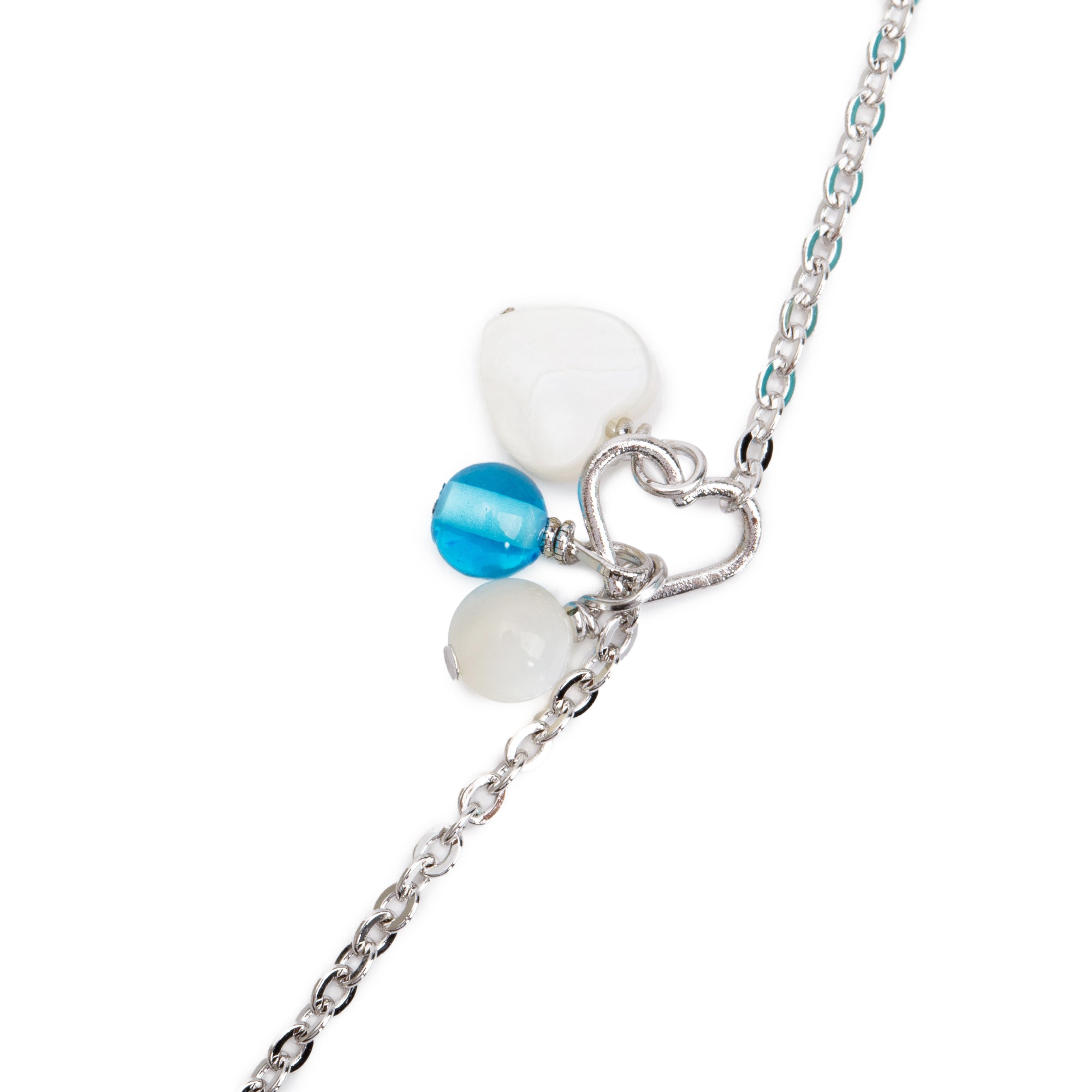 Christian Dior Palladium Plated Enamel Oblique Logo Bead Station Necklace