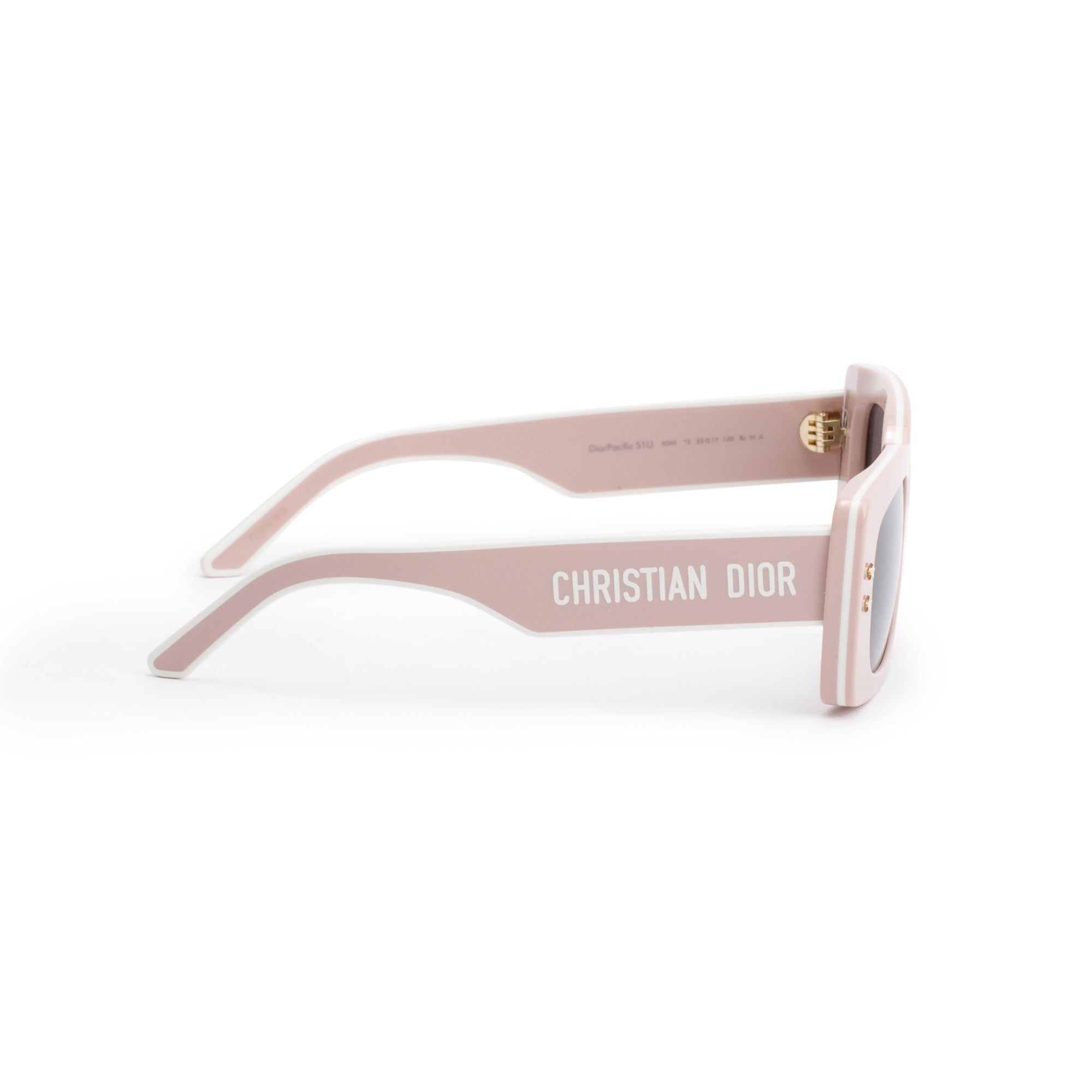 Christian Dior Pink Acetate DiorPacific S1U Rectangular Sunglasses w/ Box & Case