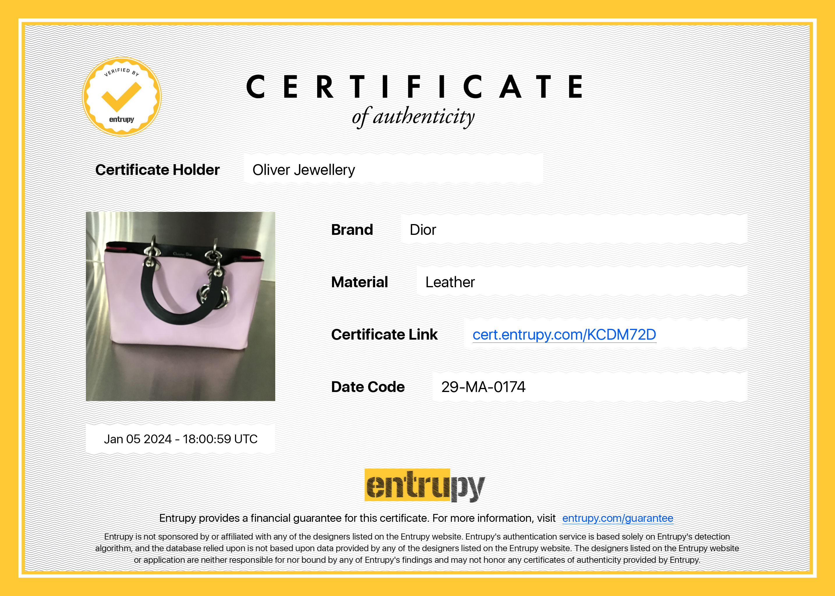 Christian Dior Pink Calfskin Leather Medium Diorissimo Tote w/ Strap, Pouch & Authenticity Card