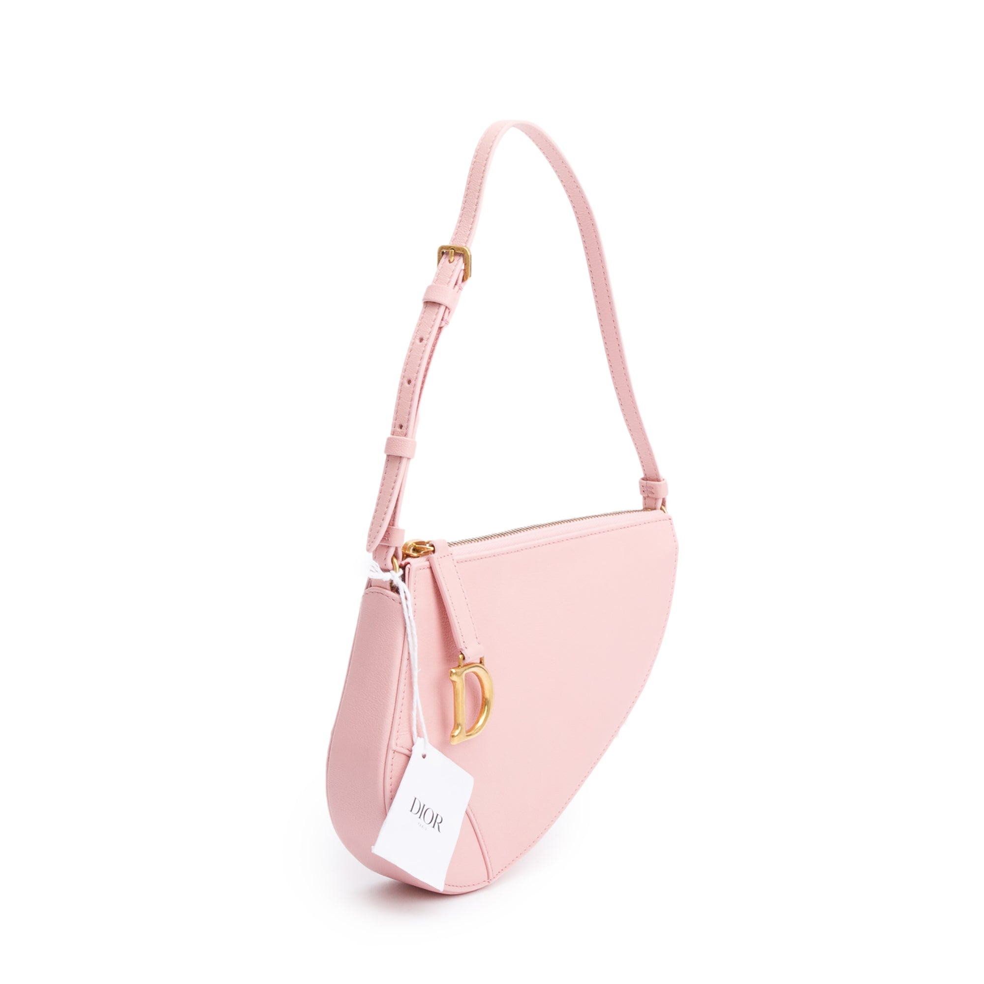 Christian Dior Pink Calfskin Leather Saddle Rodeo Pouch