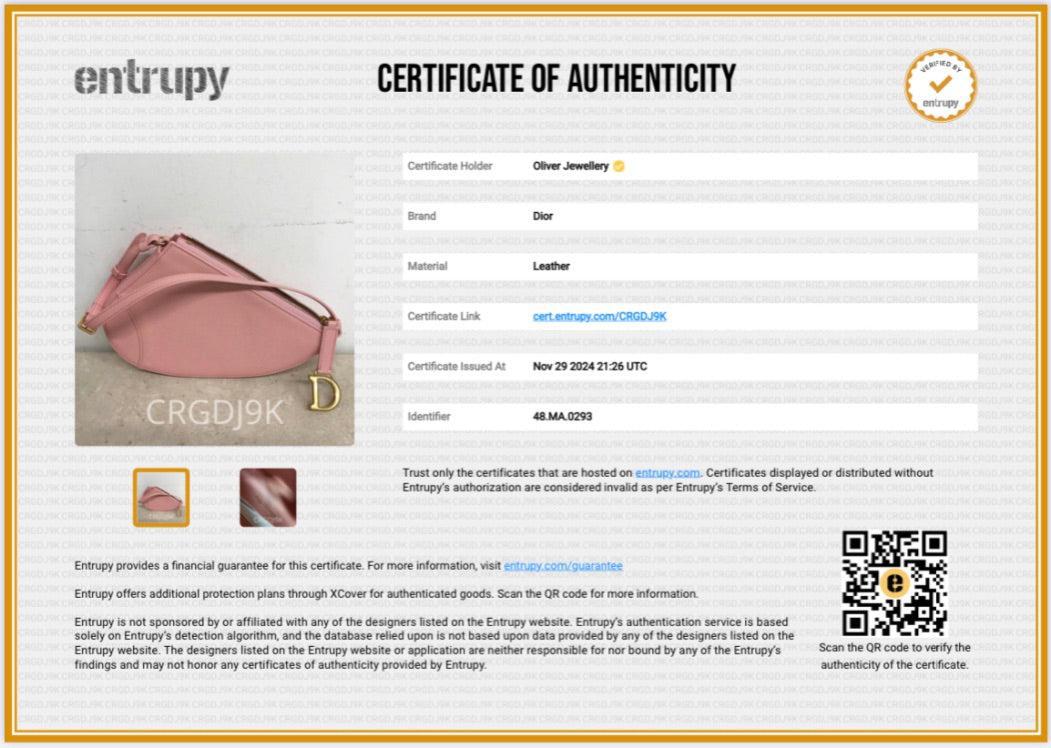 Christian Dior Pink Calfskin Leather Saddle Rodeo Pouch w/ Box