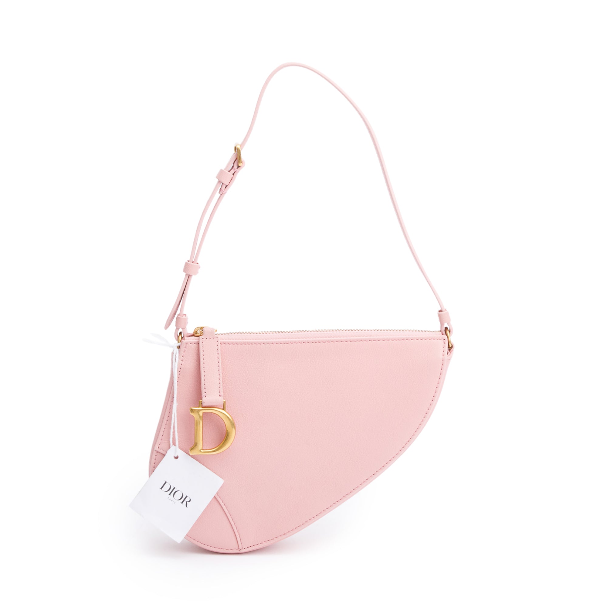 Christian Dior Pink Calfskin Leather Saddle Rodeo Pouch