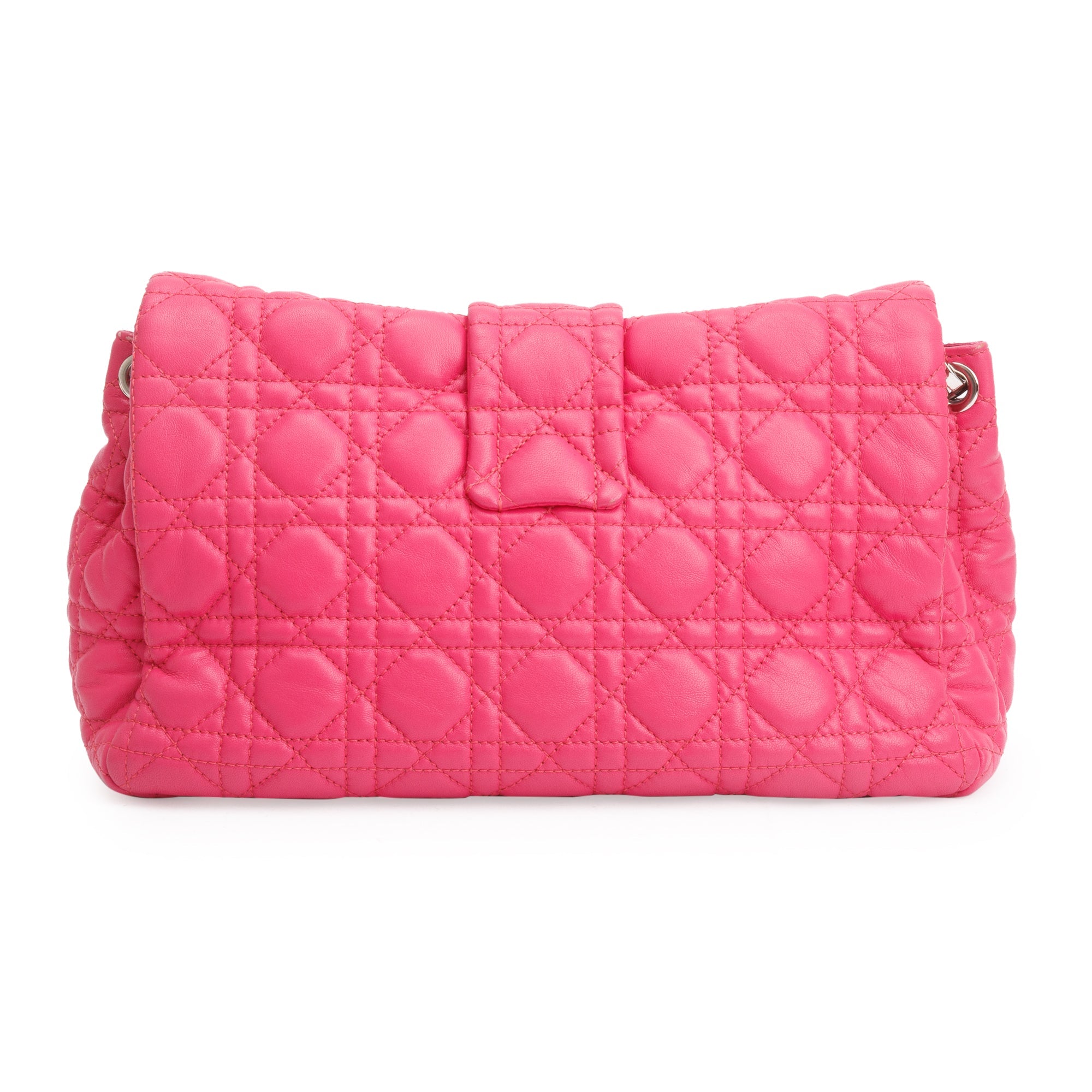 Christian Dior Pink Cannage Calfskin Leather New Lock Flap Bag w/ Authenticity Card & Receipt