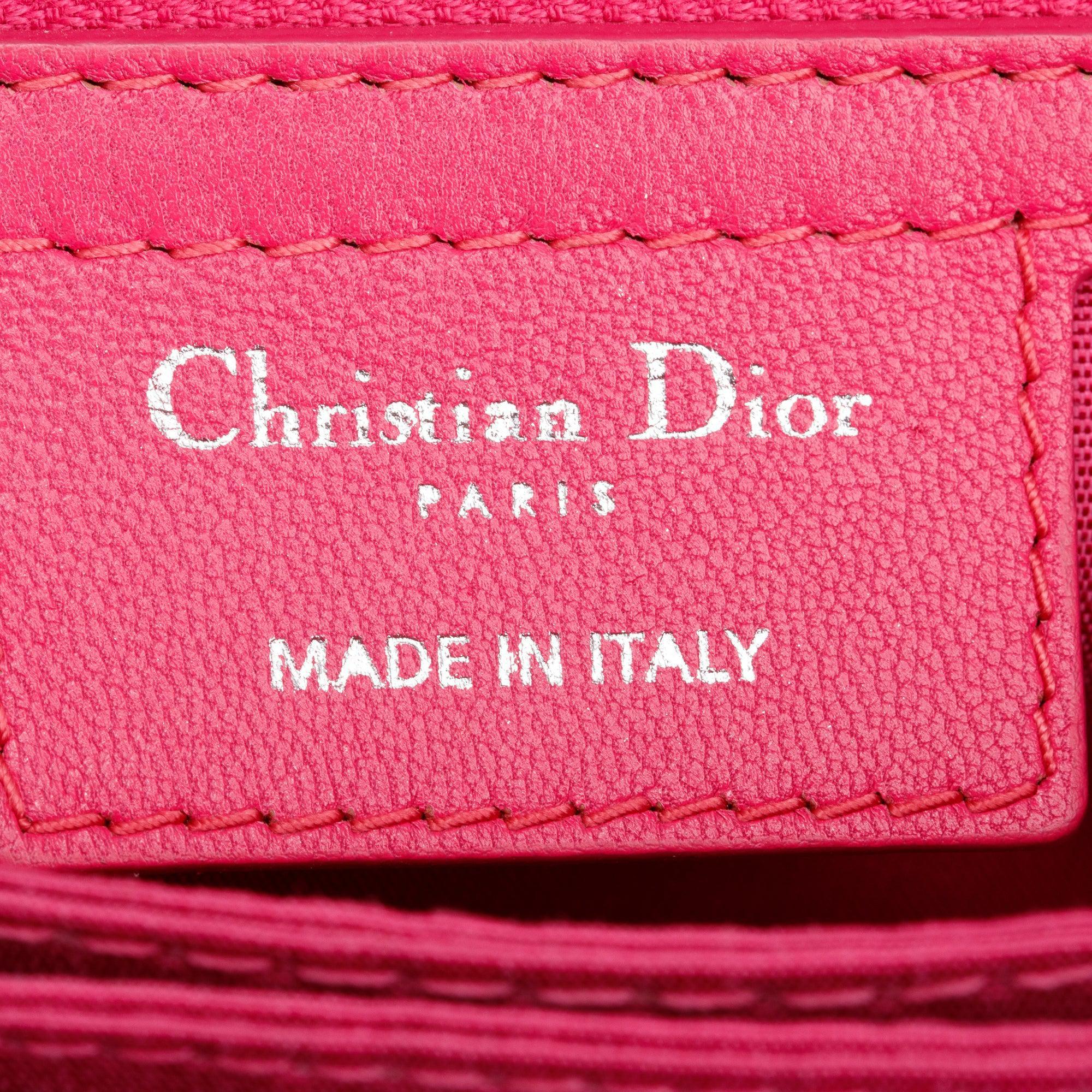 Christian Dior Pink Cannage Calfskin Leather New Lock Flap Bag w/ Authenticity Card & Receipt