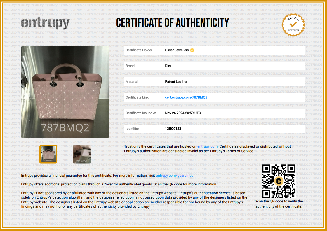 Christian Dior Pink Cannage Patent Leather Large Lady Dior Bag w/ Box & Strap