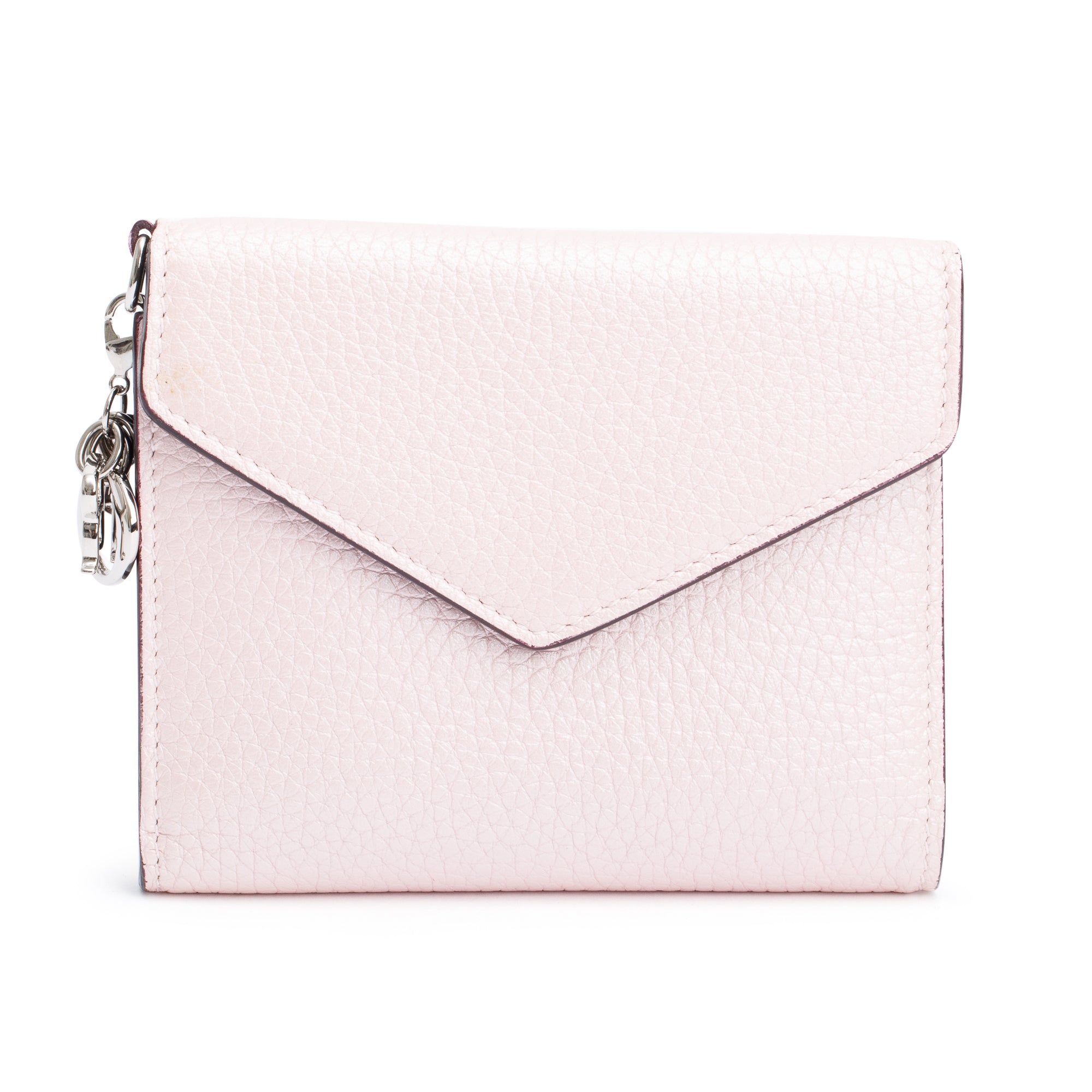 Christian Dior Pink Leather Diorissimo Envelope Compact Wallet w/ Box