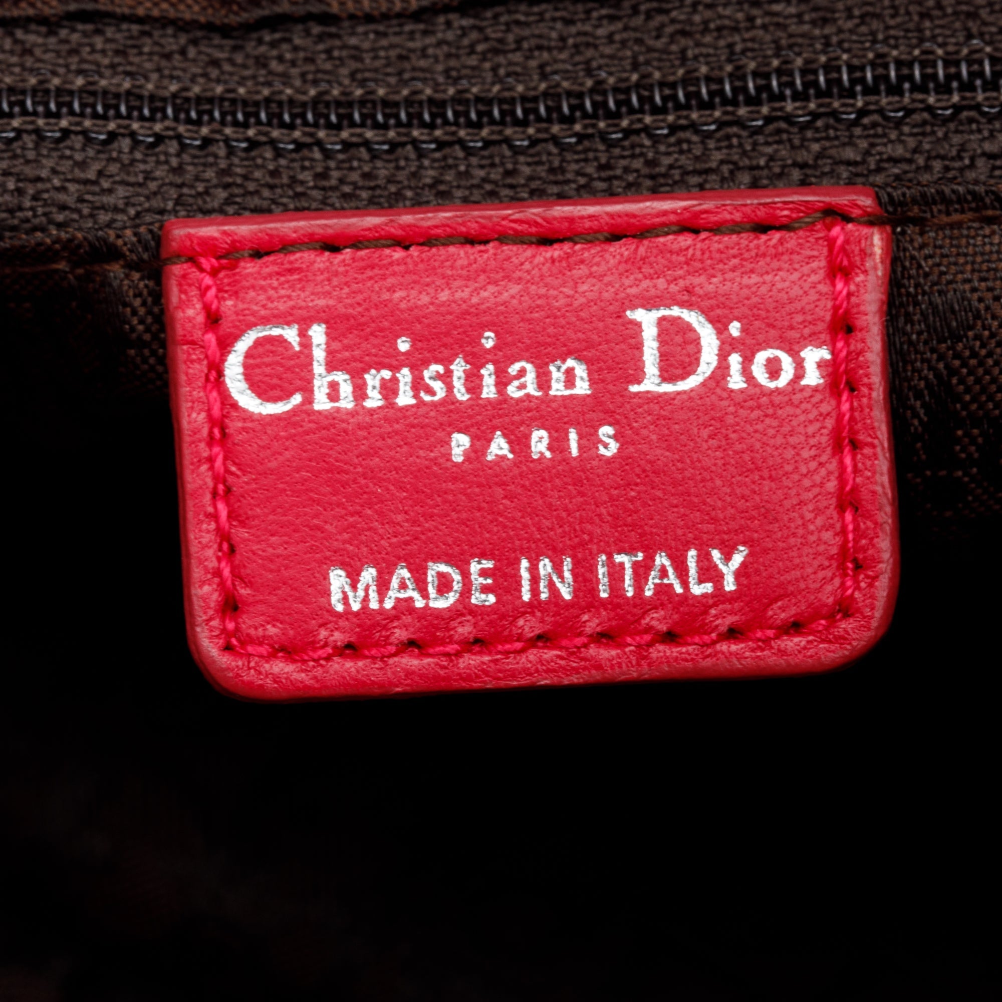 Christian Dior Pink Satin Cannage Drawstring Bag