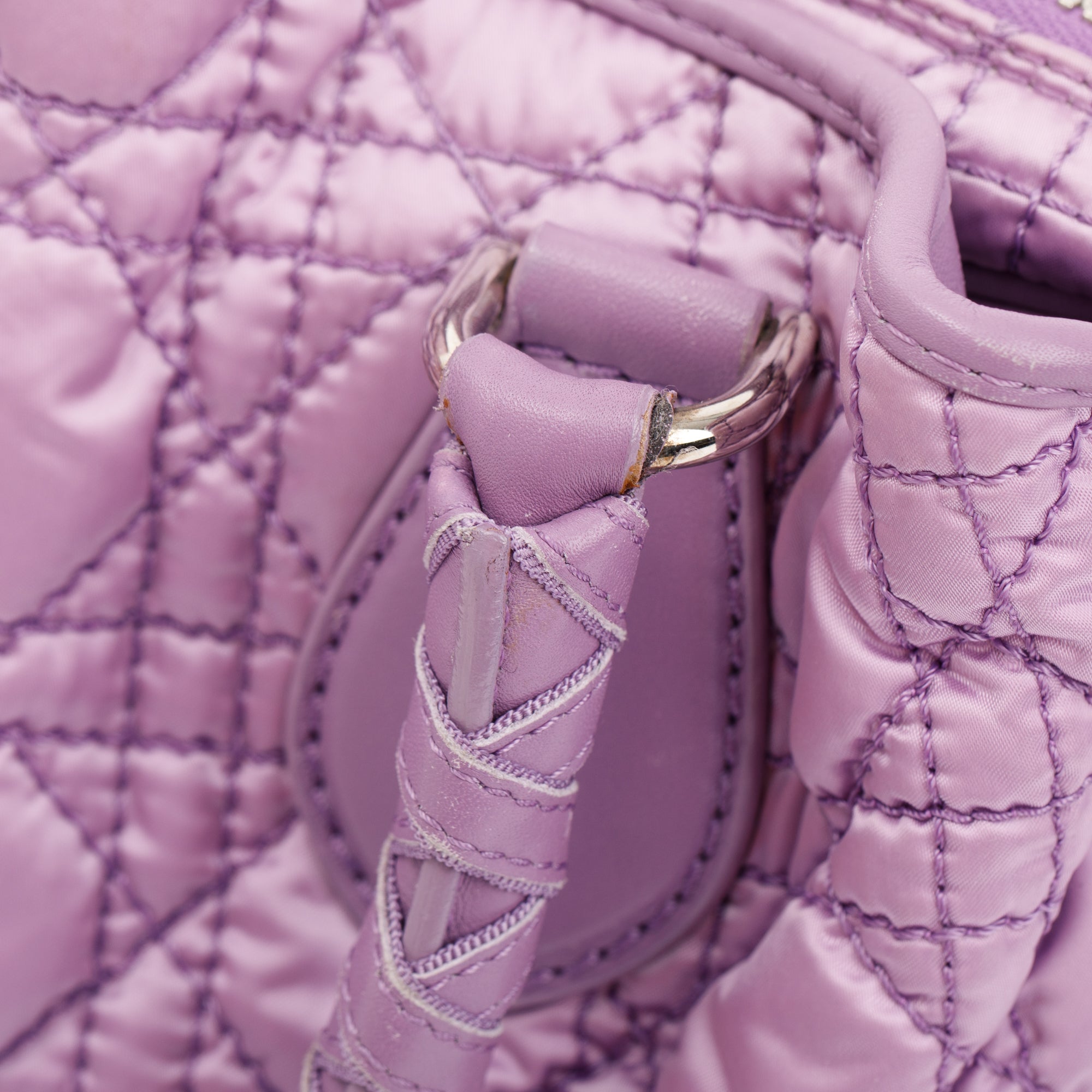 Christian Dior Purple Cannage Quilted Satin Charming Bag