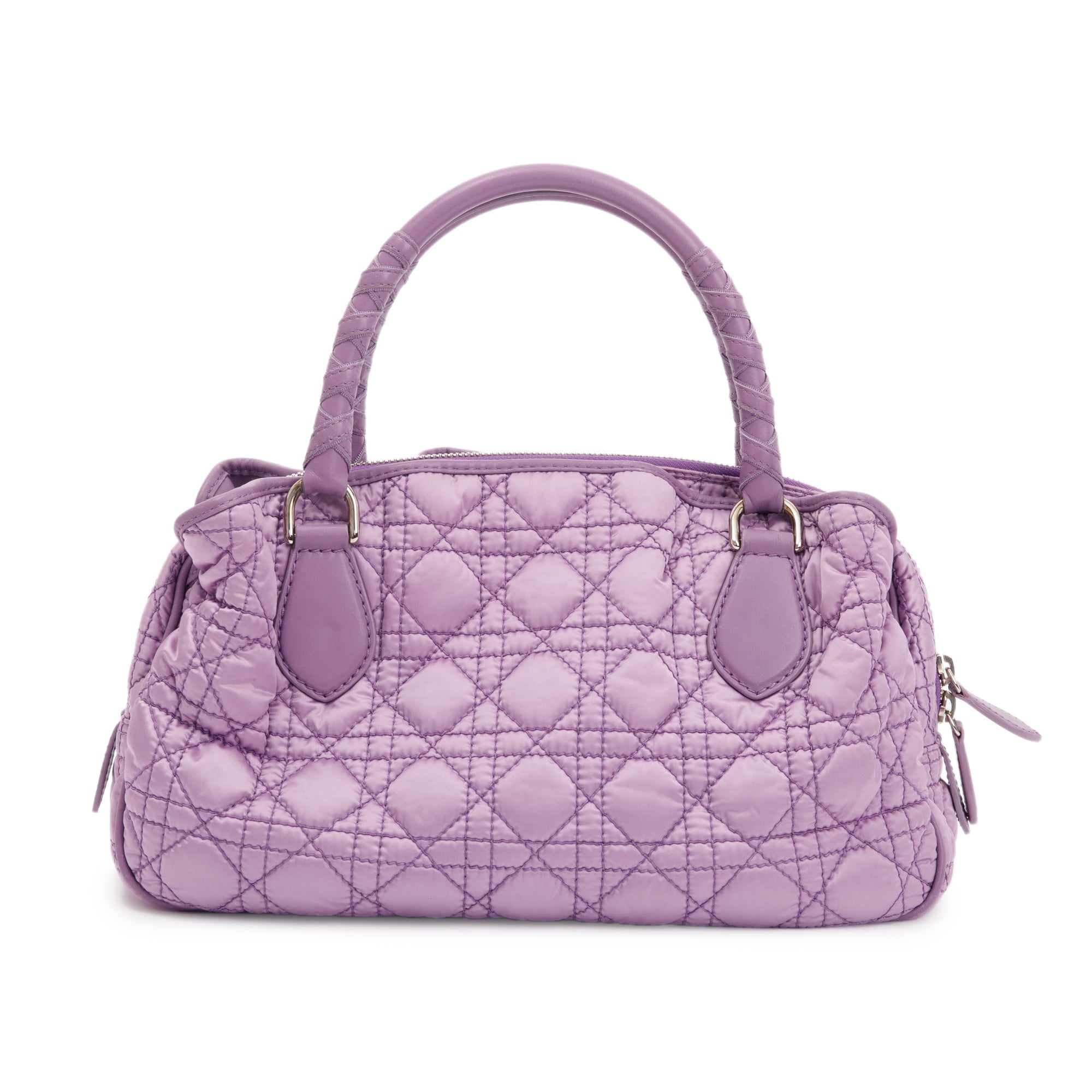 Christian Dior Purple Cannage Quilted Satin Charming Bag