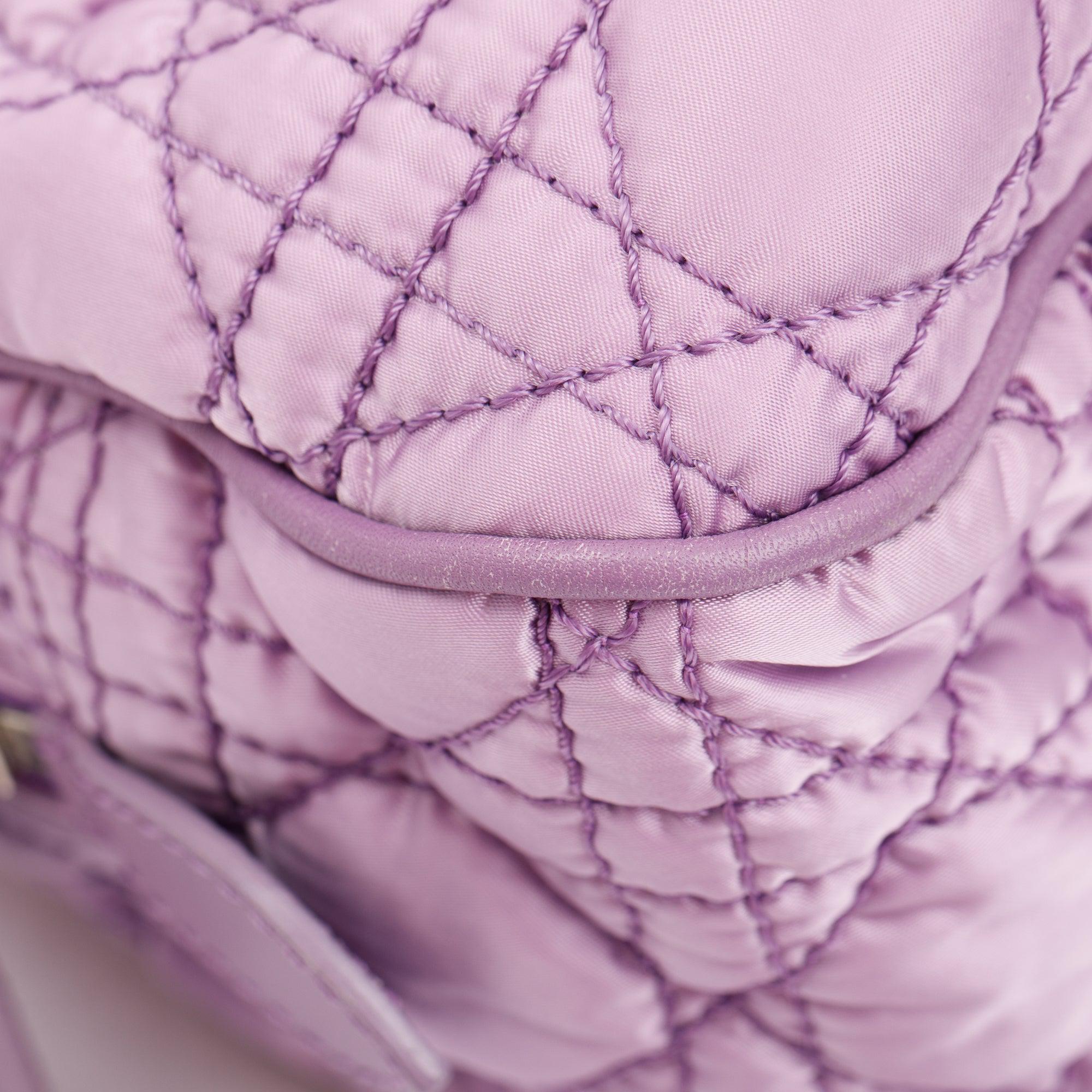 Christian Dior Purple Cannage Quilted Satin Charming Bag