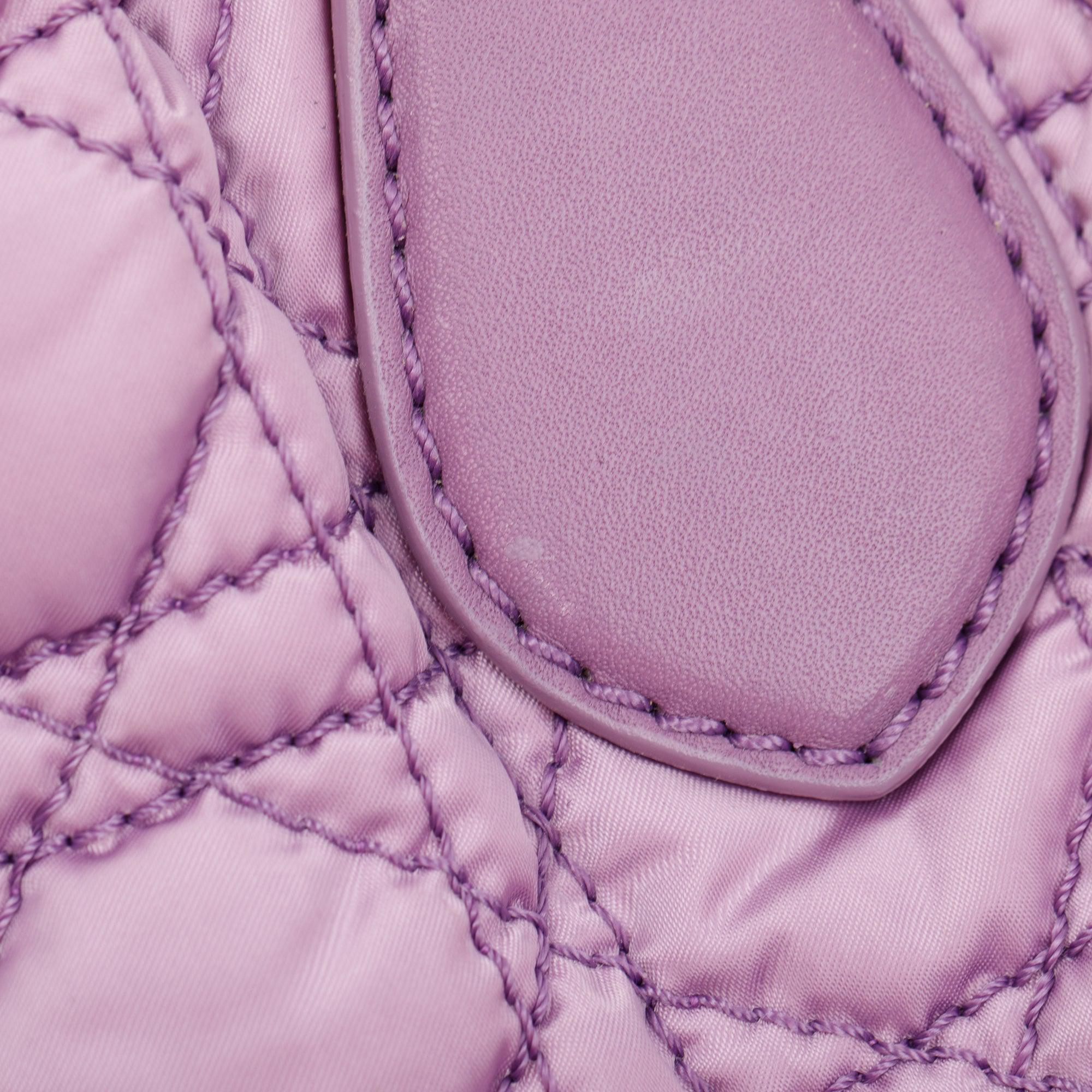 Christian Dior Purple Cannage Quilted Satin Charming Bag