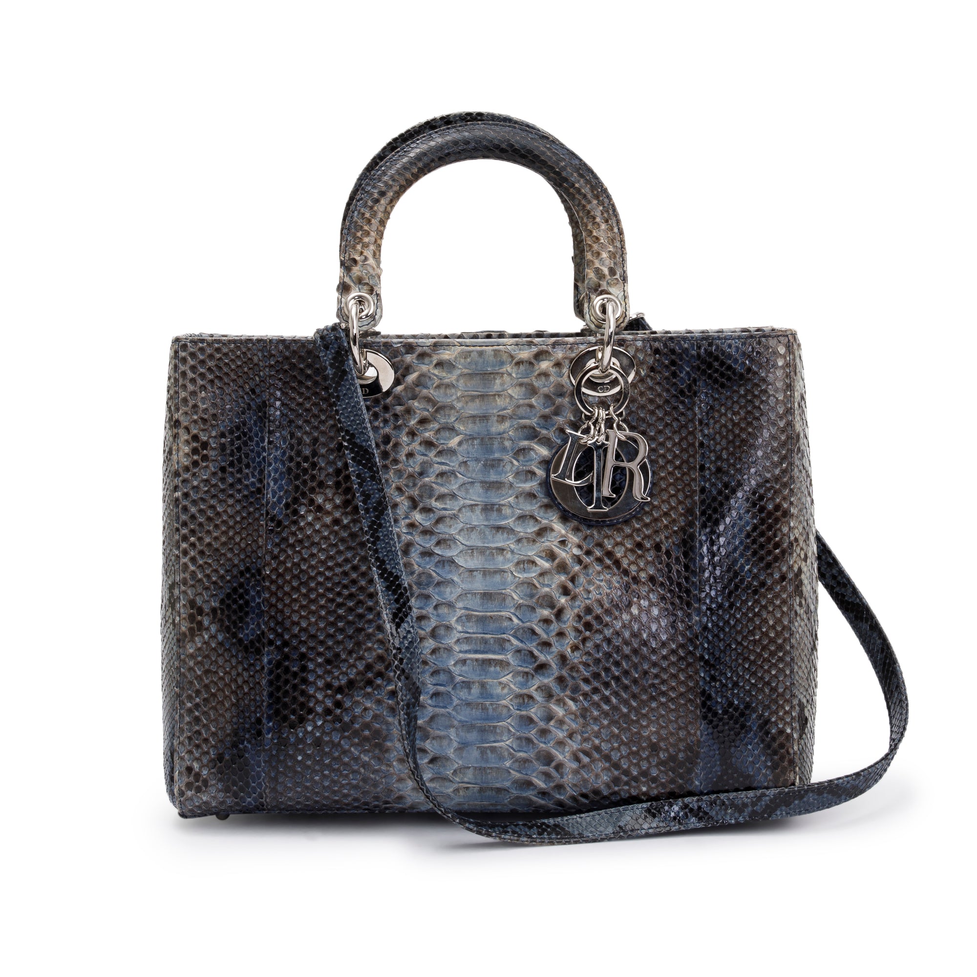 Christian Dior Python Large Lady Dior Bag w/ Srap