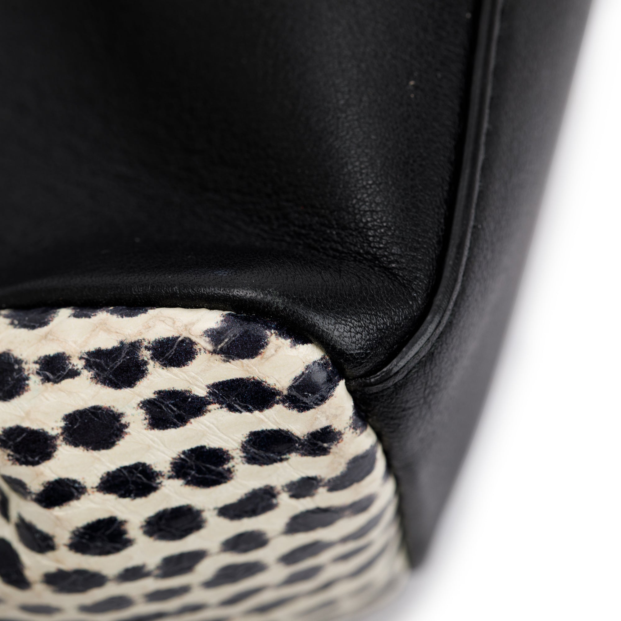 Christian Dior Python-Trimmed Black Calfskin Leather Large Diorling Bag