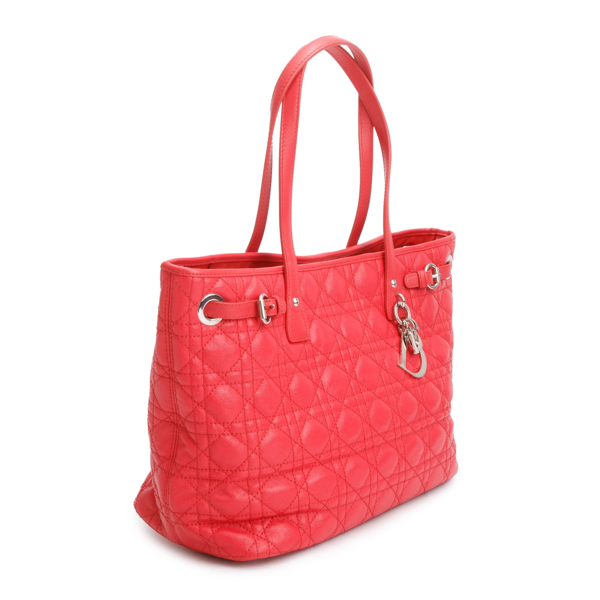 Christian Dior Red Cannage Panarea Shopping Tote