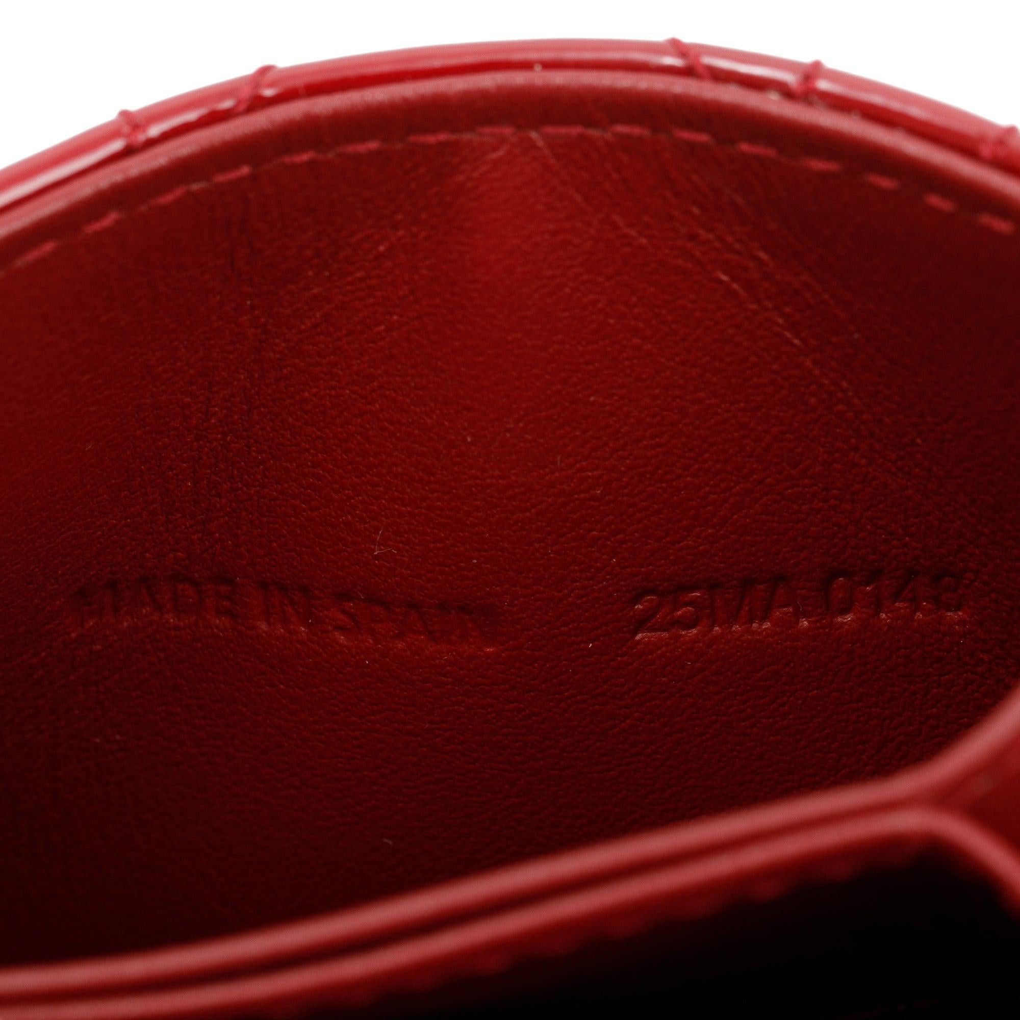 Christian Dior Red Patent Lady Dior 5-Gusset Card Holder