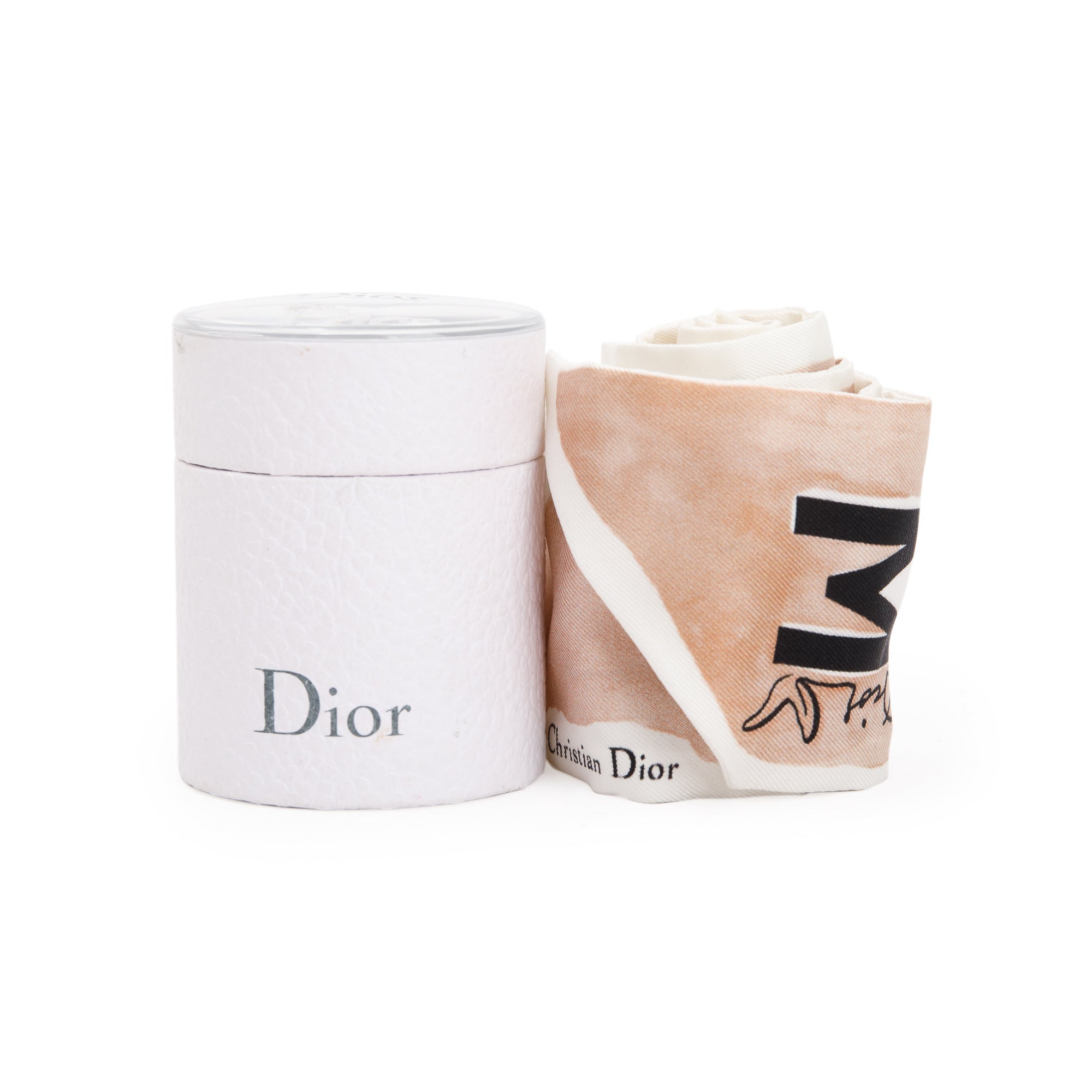 Christian Dior Silk Mitzah ABCDIOR "M" Twilly w/ Box