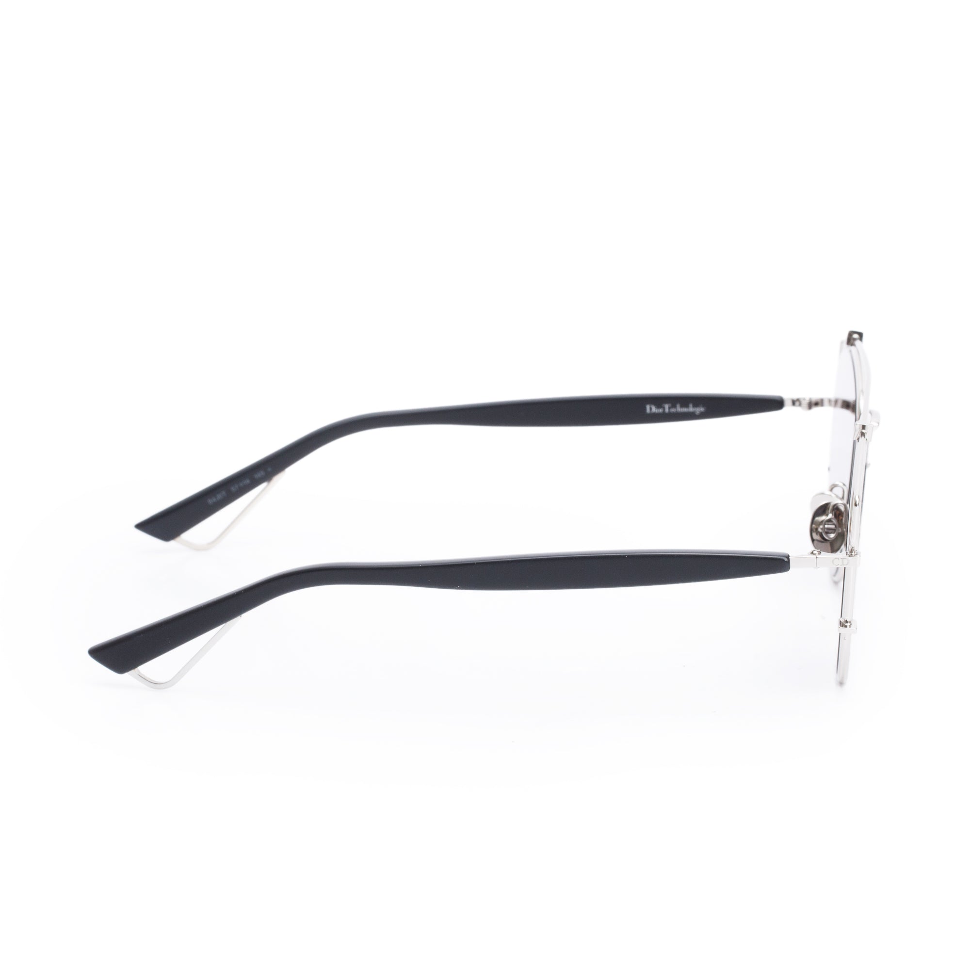 Christian Dior Silver-Tone Metal Black Acetate DiorTechnologic Sunglasses