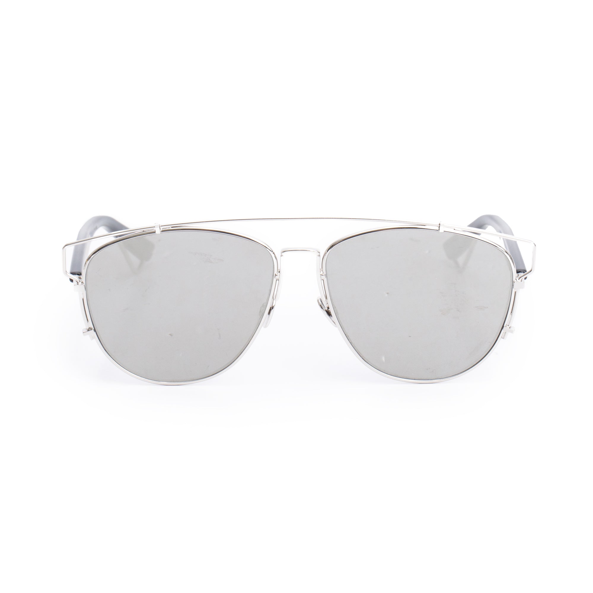 Christian Dior Silver-Tone Metal Black Acetate DiorTechnologic Sunglasses