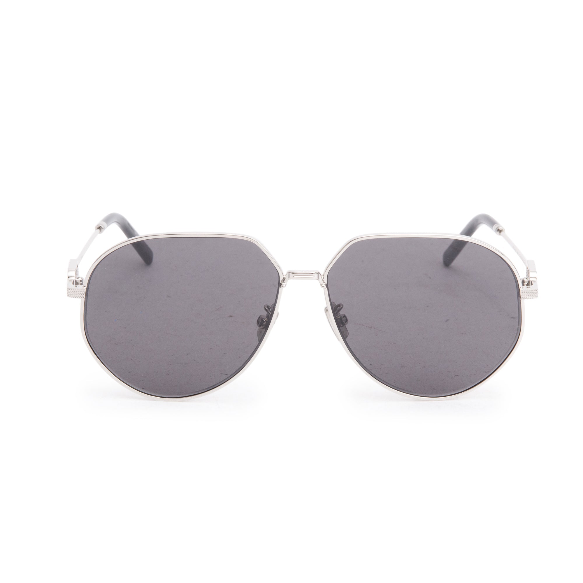 Christian Dior Silver-Tone Metal CD Link A1U Sunglasses w/ Box