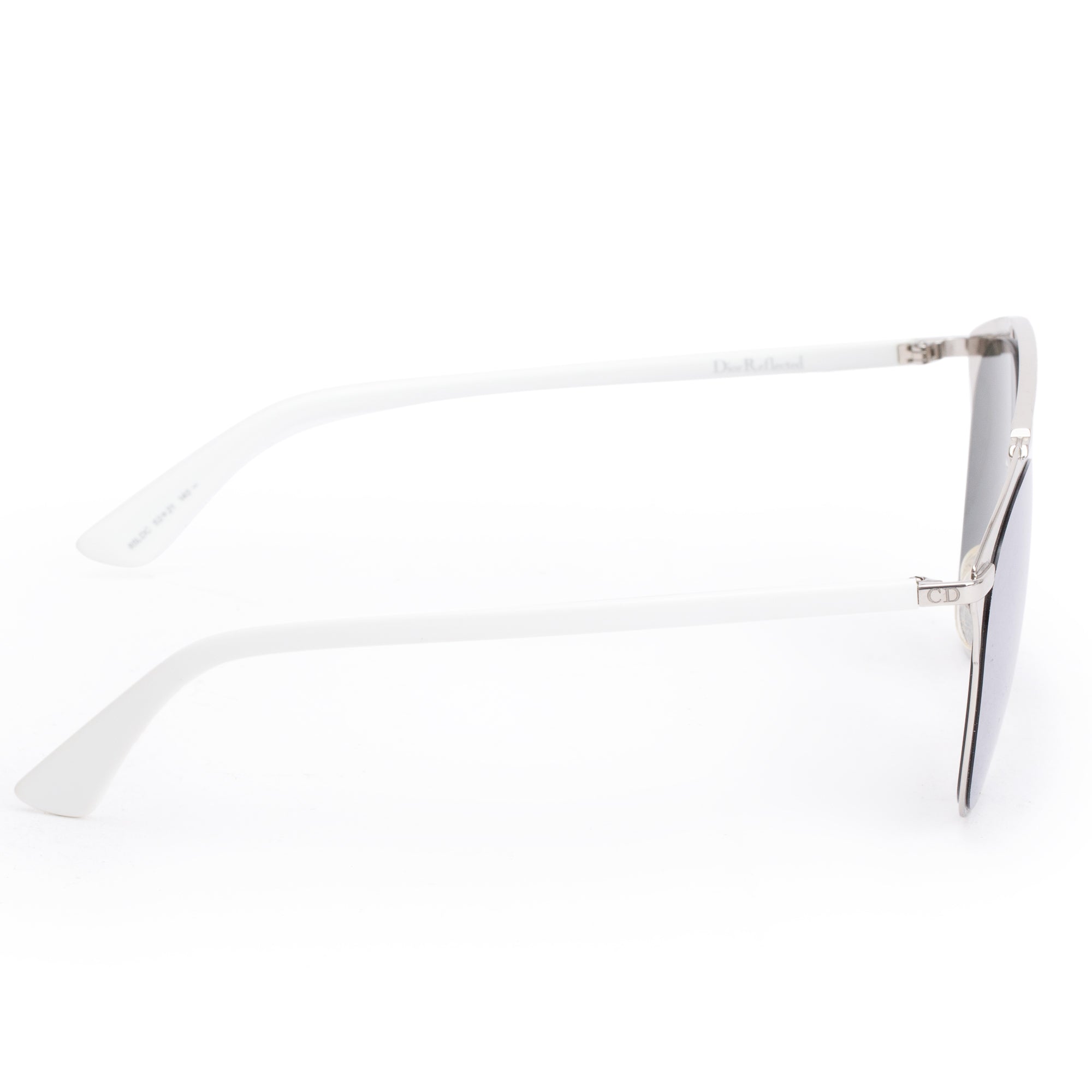 Christian Dior Silver Tone Metal White Acetate DiorReflected Sunglasses