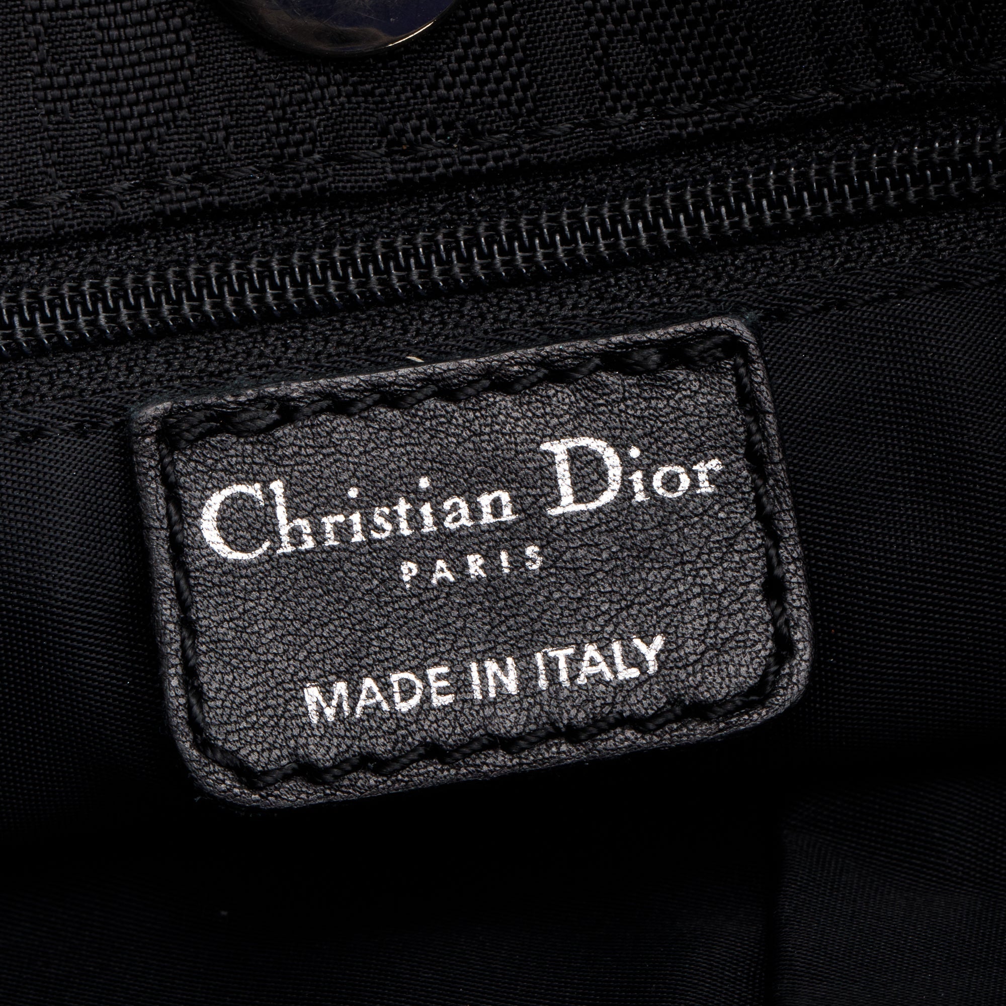 Christian Dior Vintage Black Diorissimo Nylon Bow Charm Bucket Bag