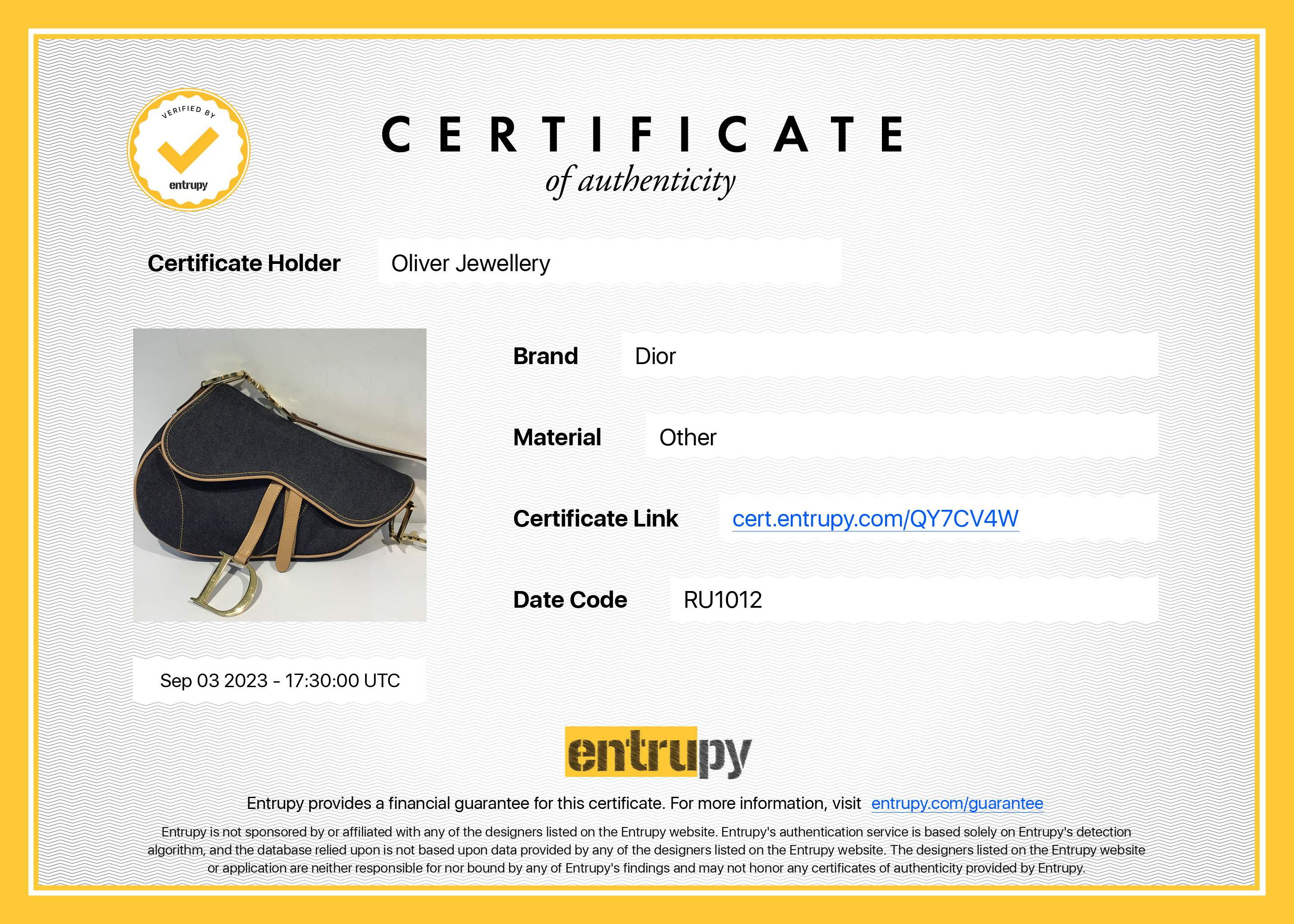 Christian Dior Vintage Blue Denim Saddle Bag