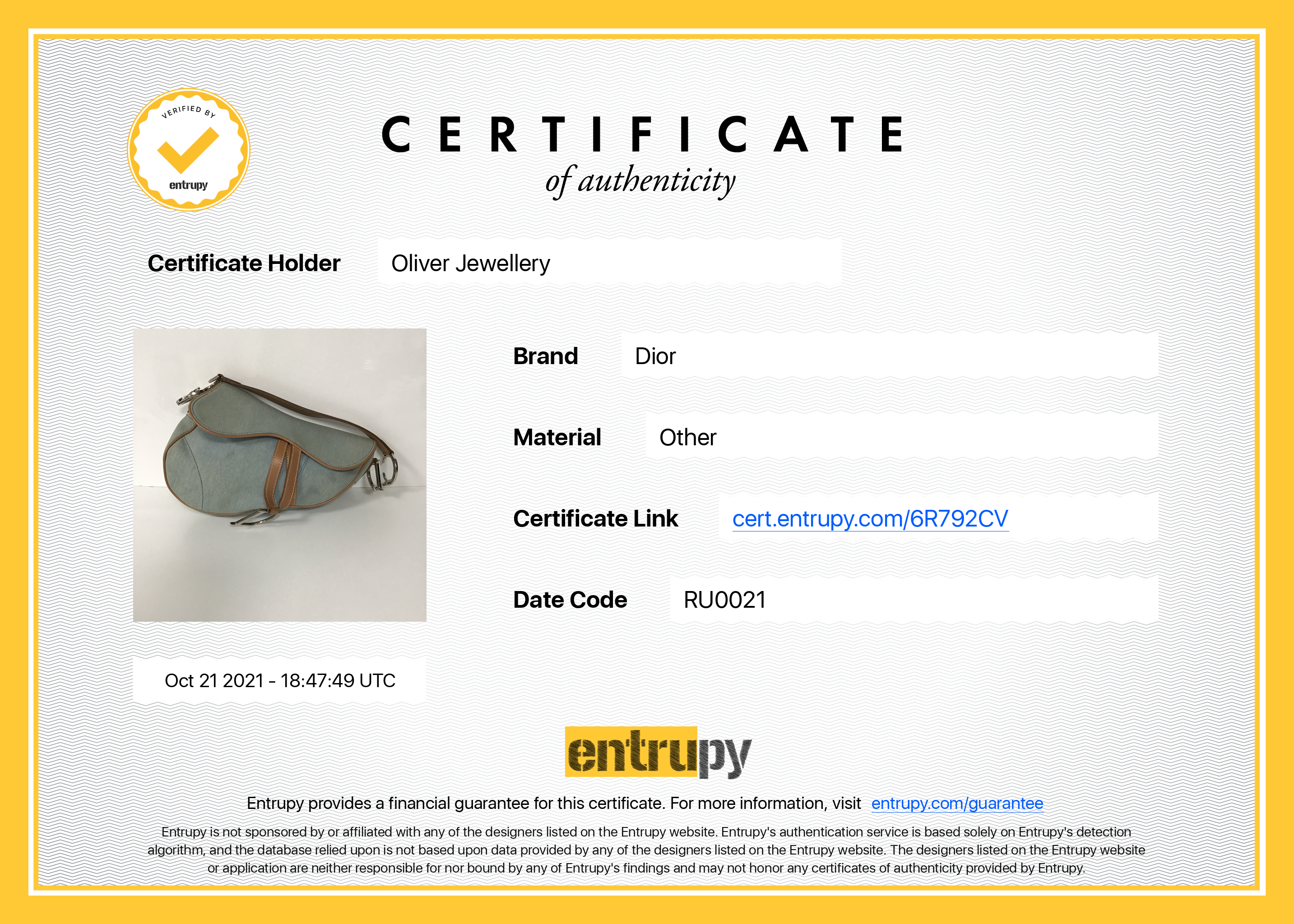 Christian Dior Vintage Denim Saddle Bag