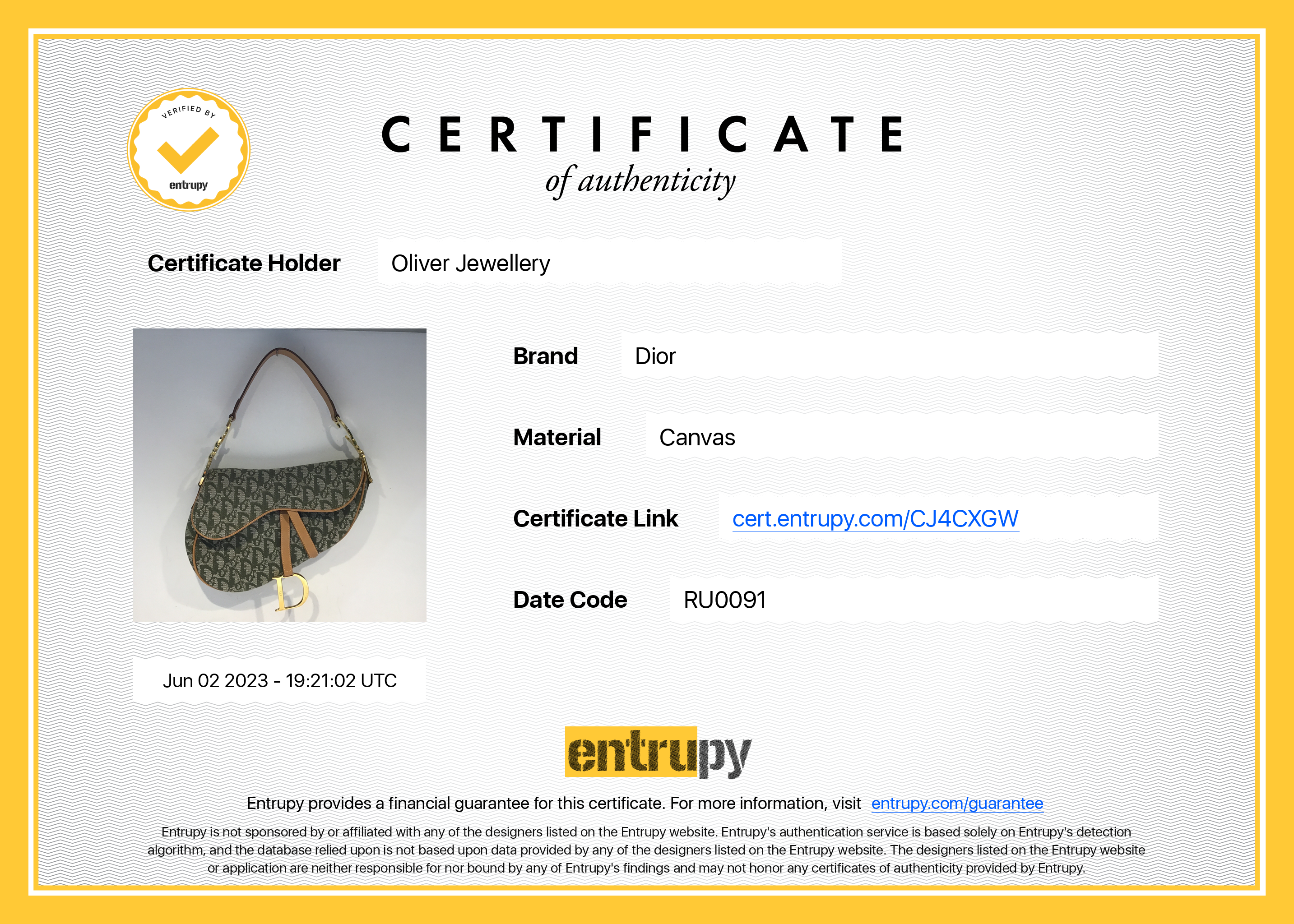 Christian Dior Vintage Diorissimo Saddle Bag