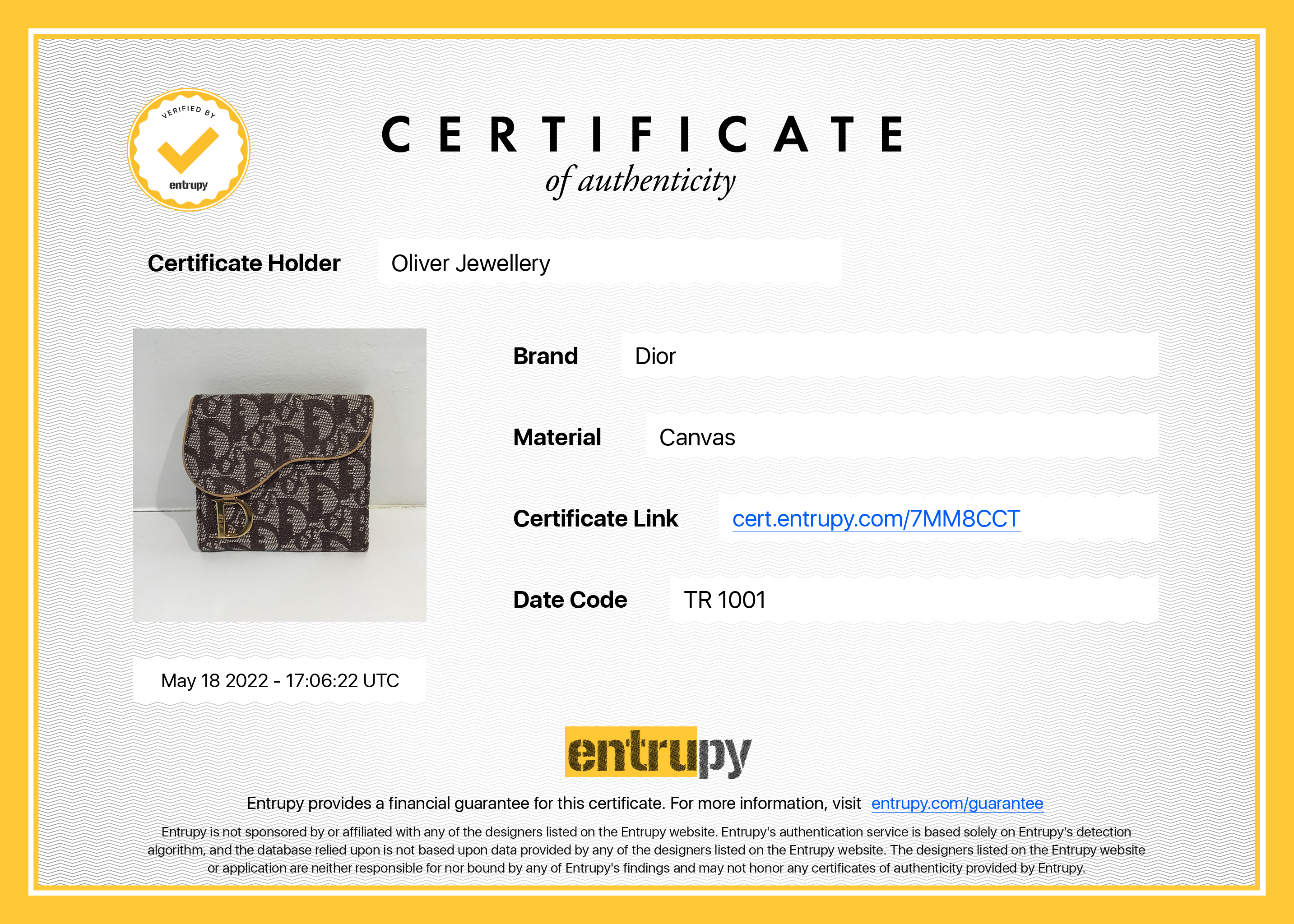 Christian Dior Vintage Diorissimo Saddle Compact Wallet