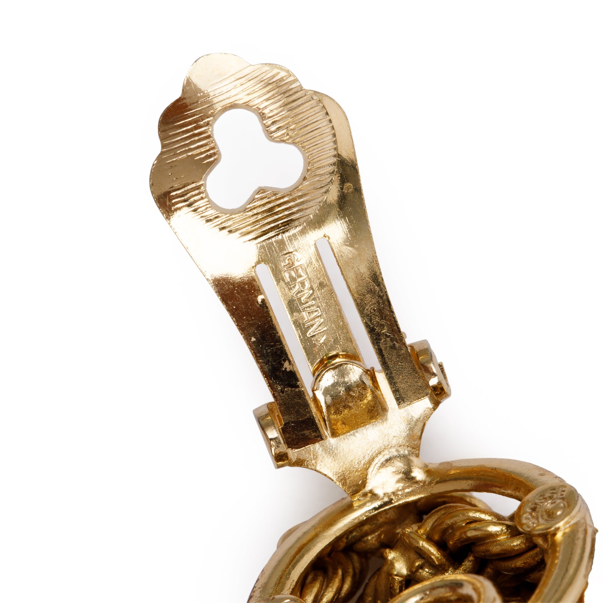 Christian Dior Vintage Gold Plated Clip-On Tassel Drop Earrings