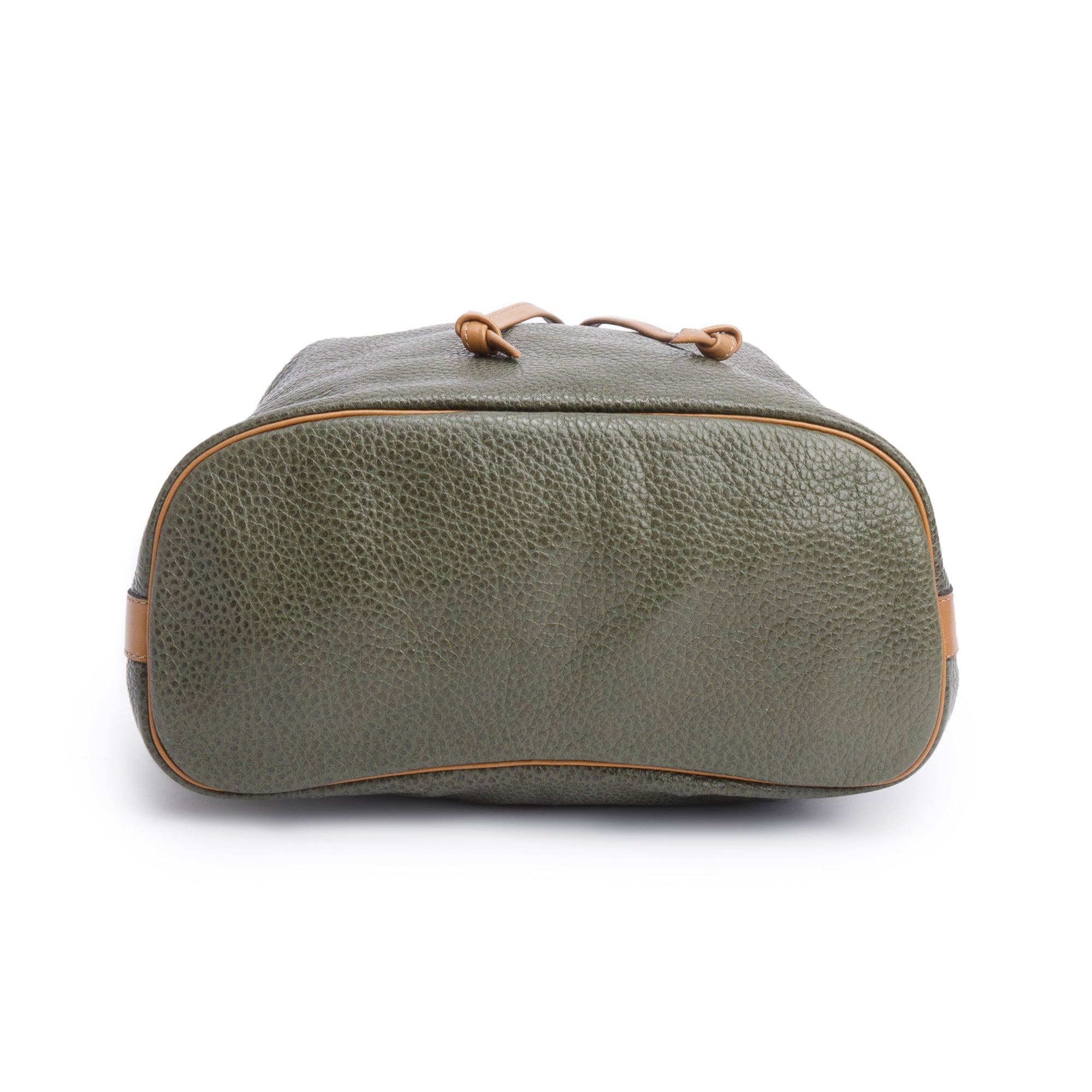 Christian Dior Vintage Olive Green/Tan leather Drawstring Bag