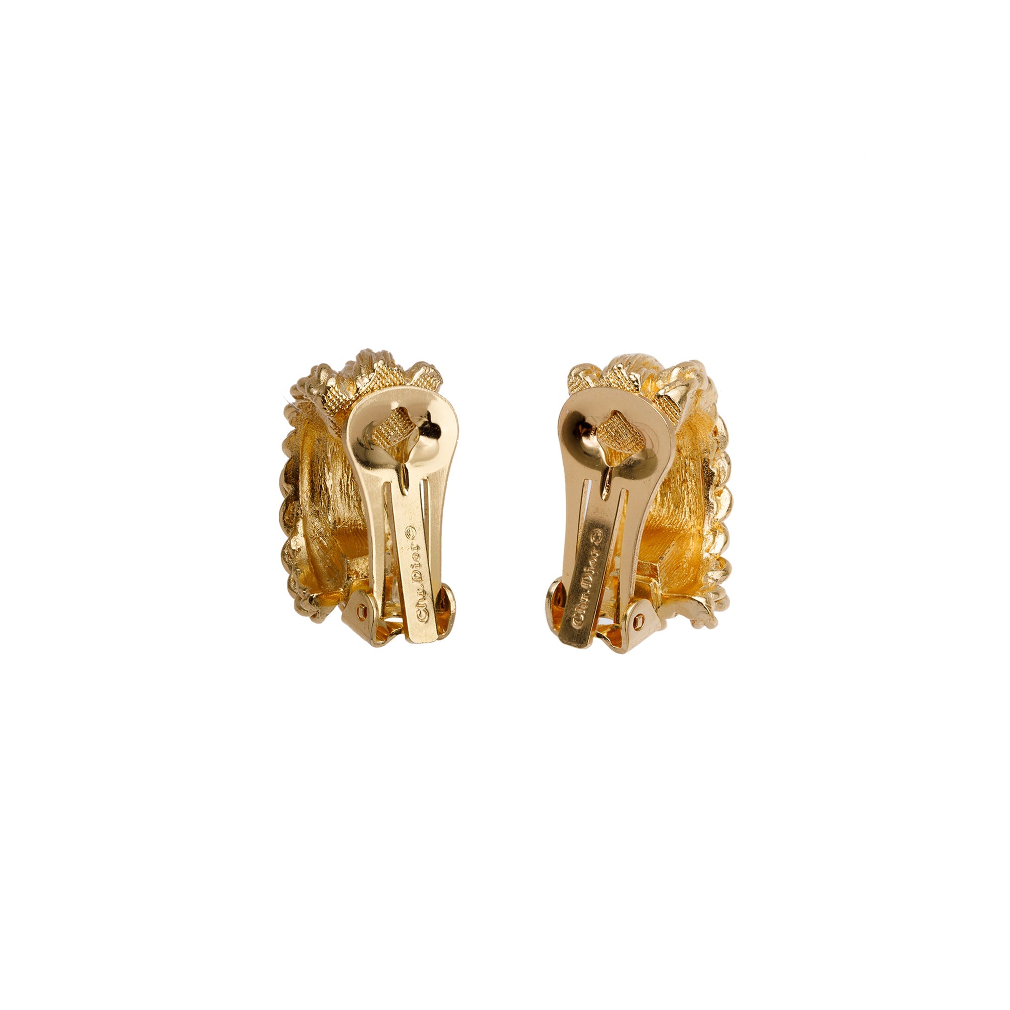 Christian Dior Vintage Rope Textured Clip-On Earrings