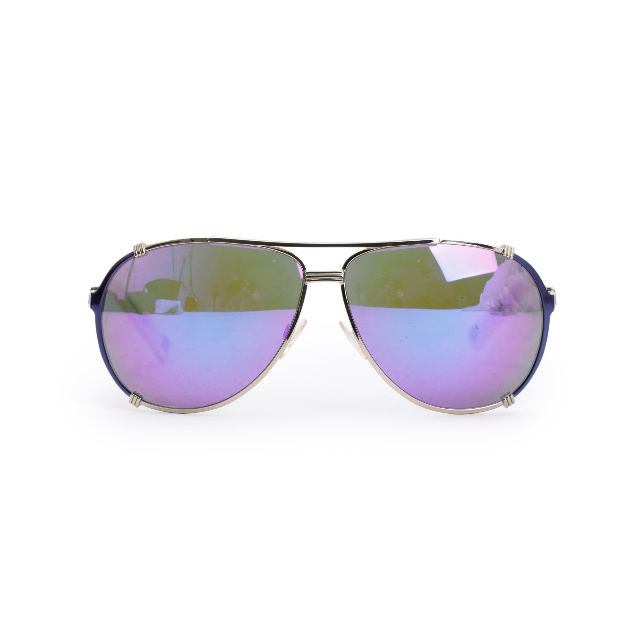 Christian Dior White Acetate DiorChicago2 Aviator Sunglasses w/ Case