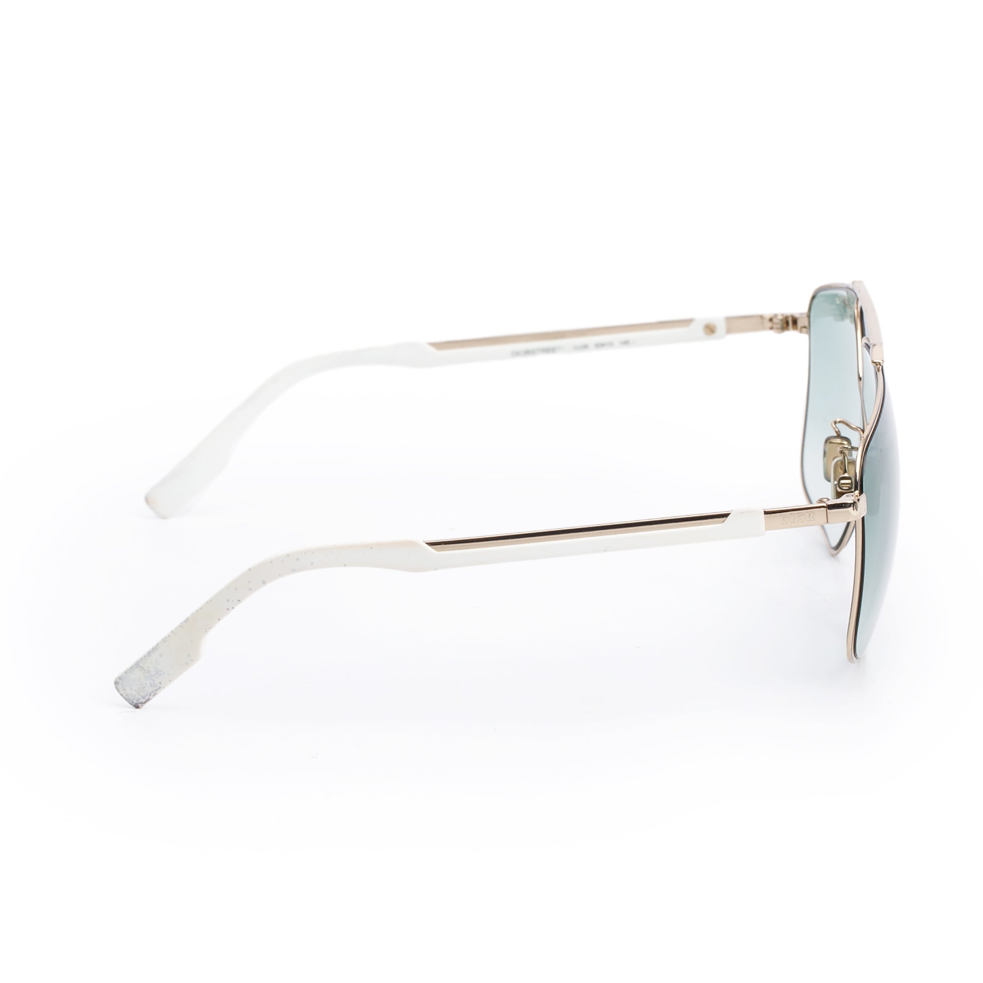 Christian Dior White Acetate DiorStreet1 Ovaersized Pilot Sunglasses w/ Case