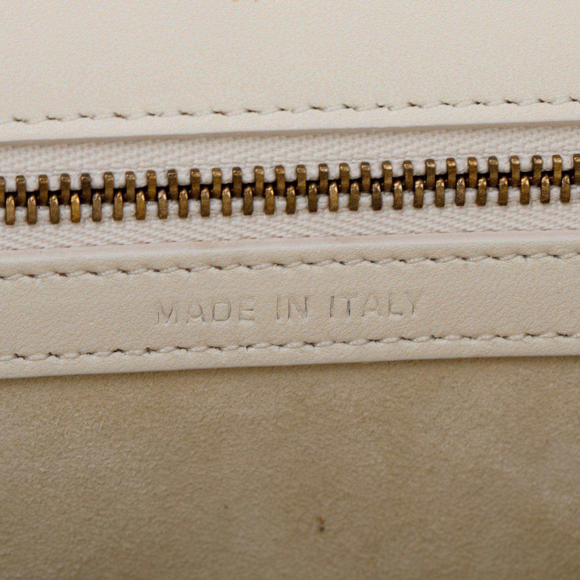 Christian Dior White Calfskin Leather Medium Studded Diorama Flap Bag