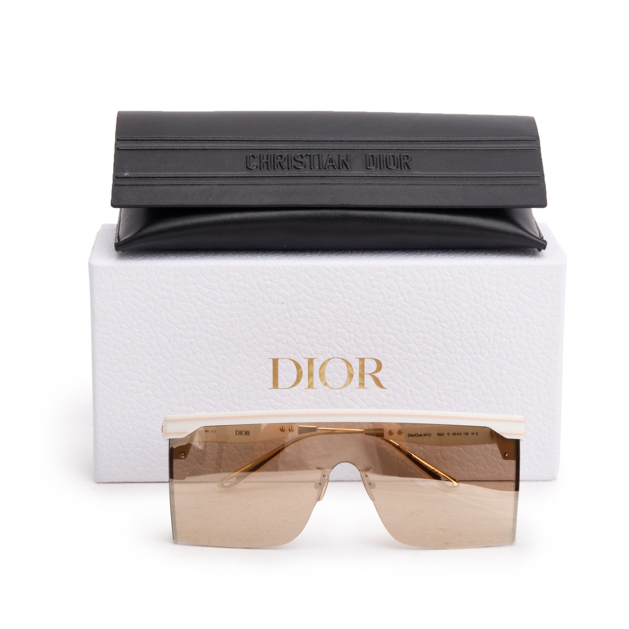 Christian Dior White DiorClub M1U Shield Mask Sunglasses w/ Box