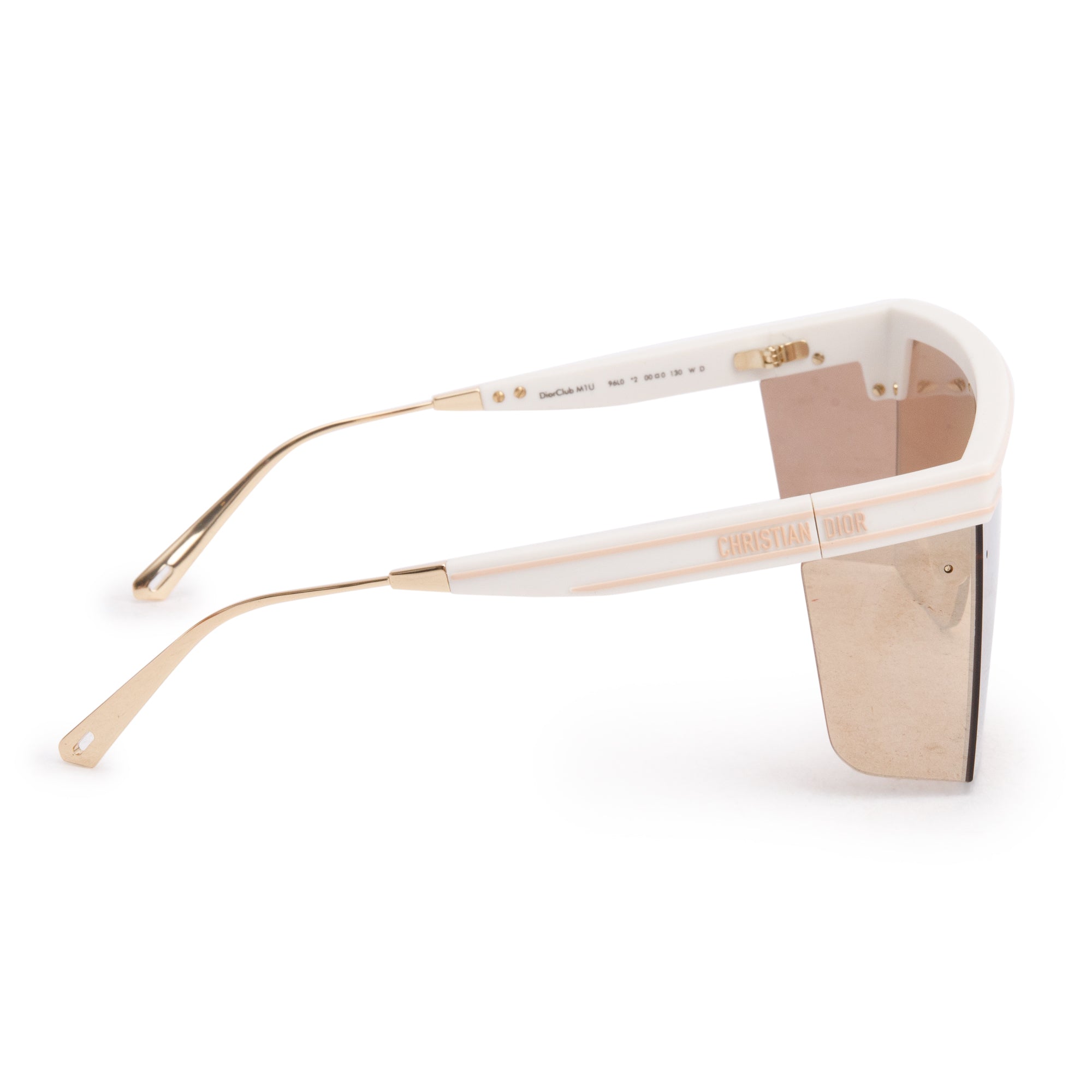 Christian Dior White DiorClub M1U Shield Mask Sunglasses w/ Box