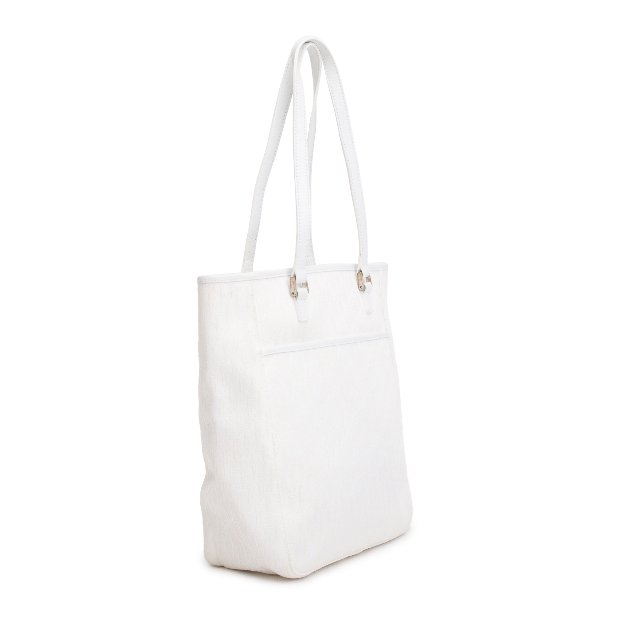 Christian Dior White Diorissimo Canvas Tote