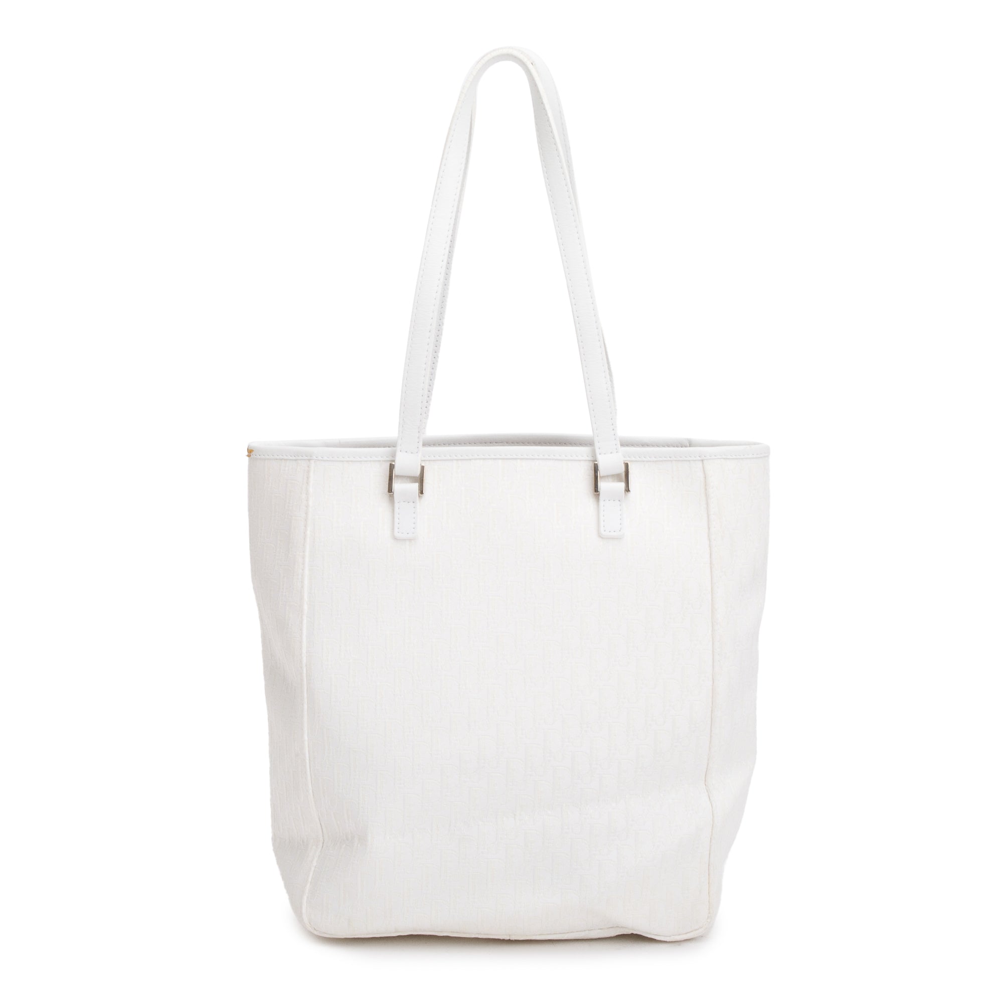 Christian Dior White Diorissimo Canvas Tote